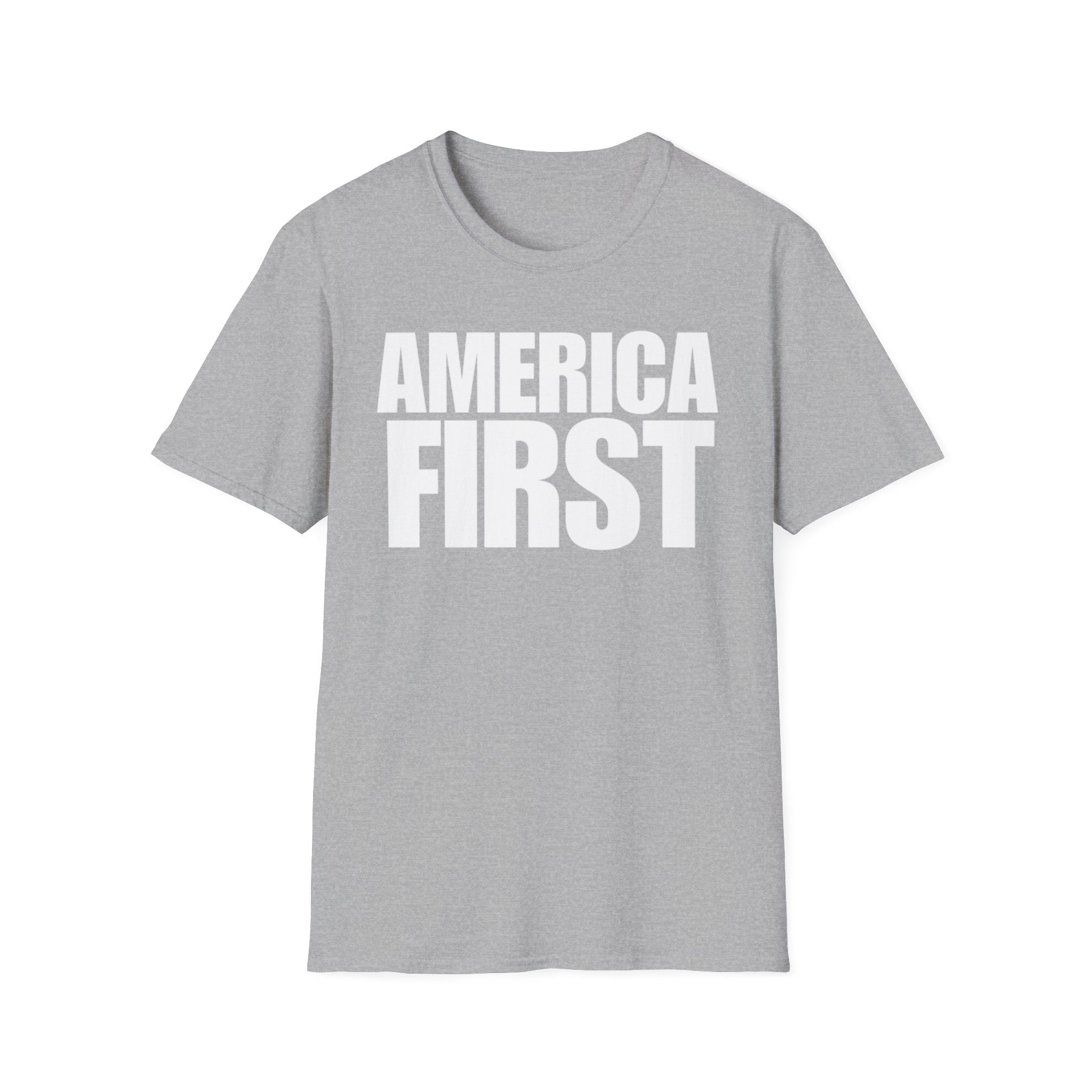 America First (Text Only) Unisex Softstyle T-Shirt