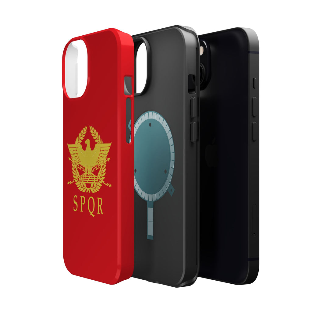 SPQR Gold Roman Eagle Symbol Red Magnetic Impact-Resistant Cases