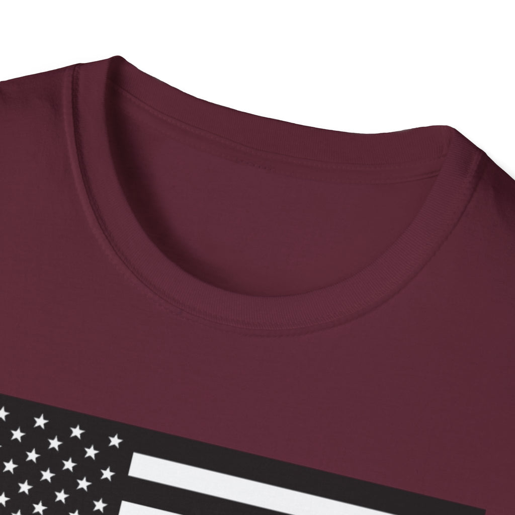Black and White American Flag Softstyle Cotton Shirt T-Shirt