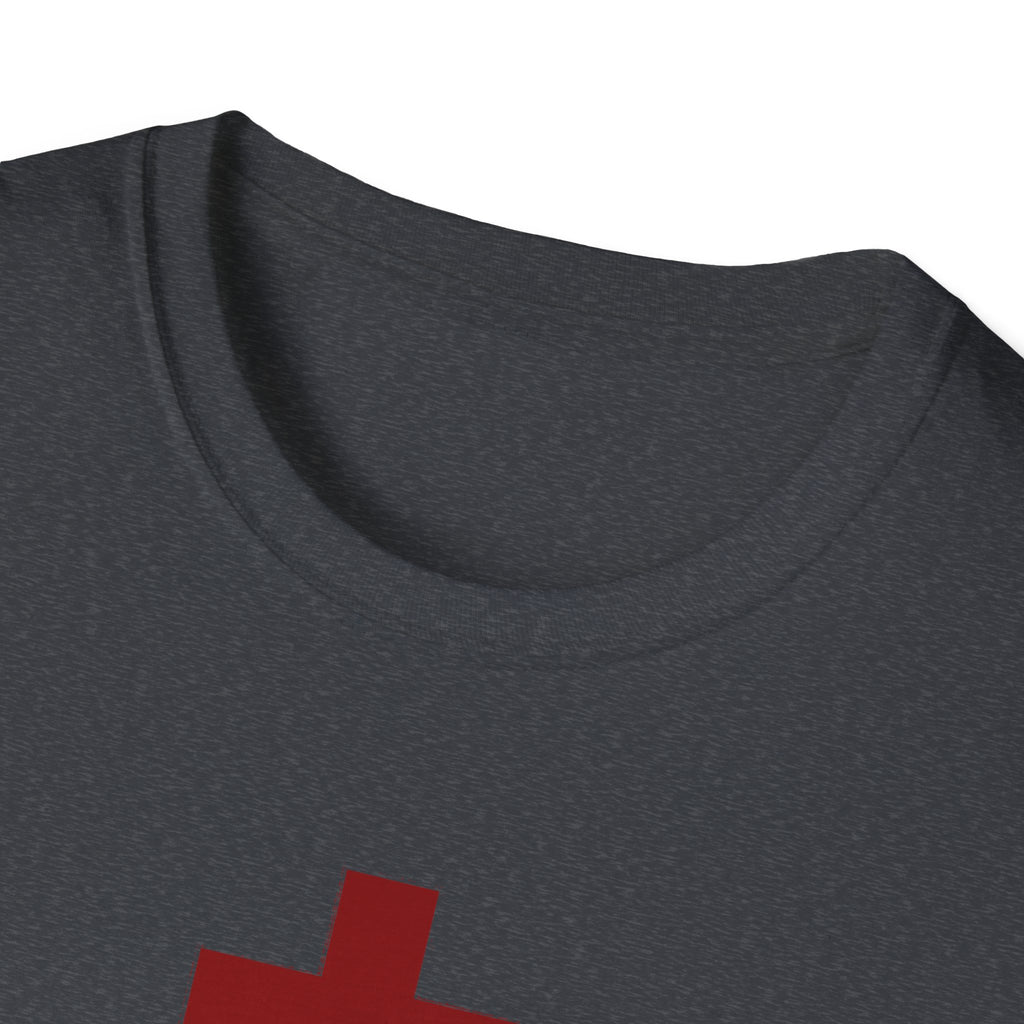 Crucifix Red Unisex Cotton Softstyle T-Shirt