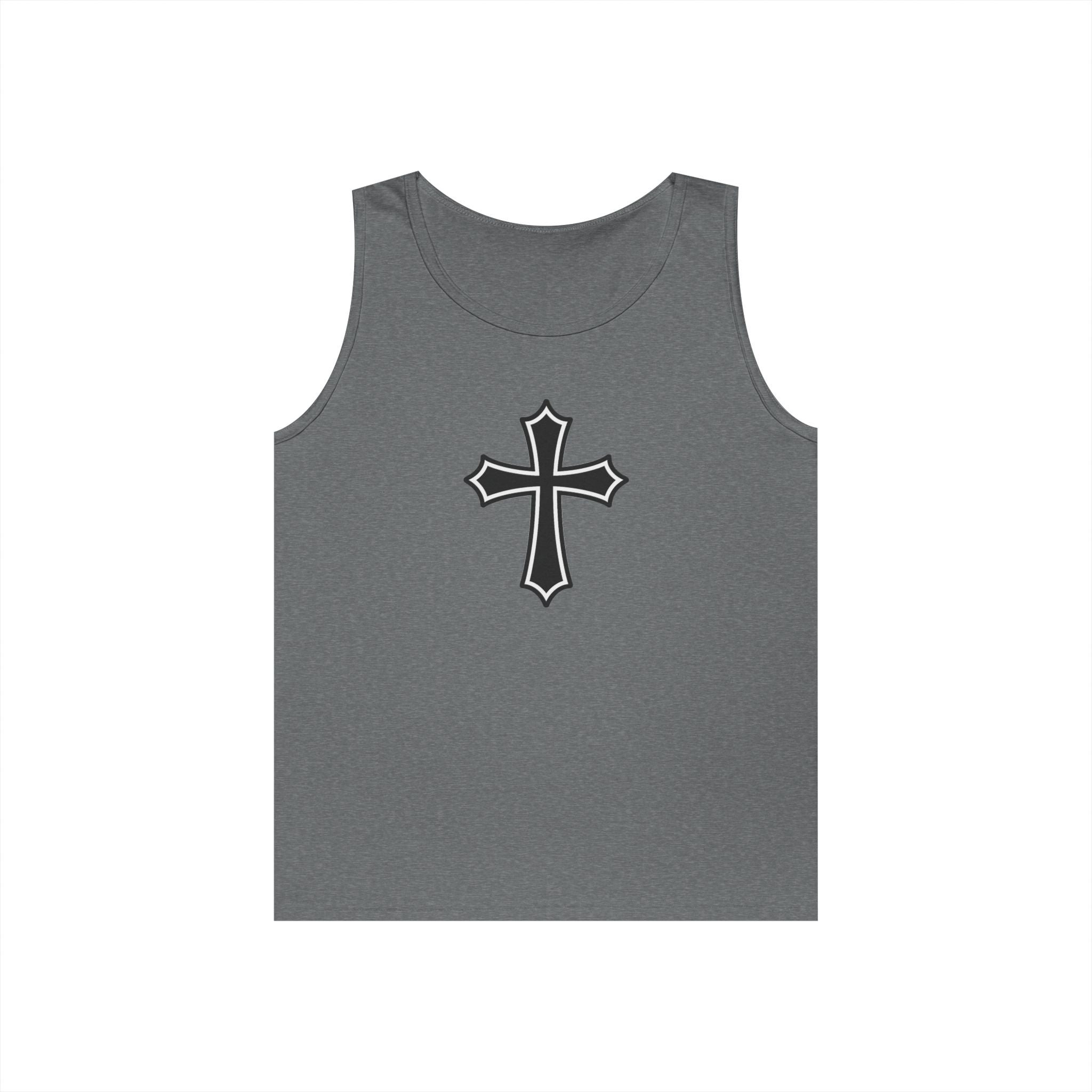 Medieval Style Cross Heavy Cotton Tank Top