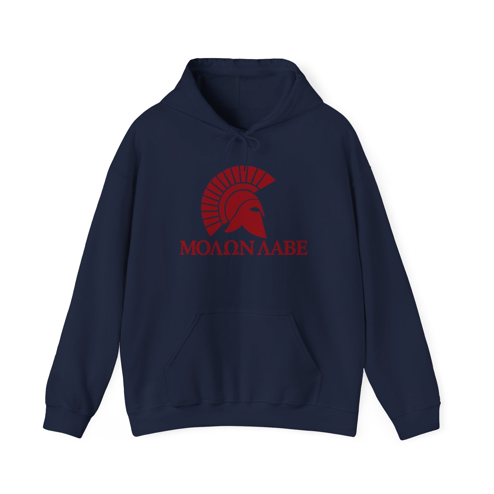 Molon Labe "Come and Take It!" in Greek Red Design Pull Over Hooded Sweatshirt