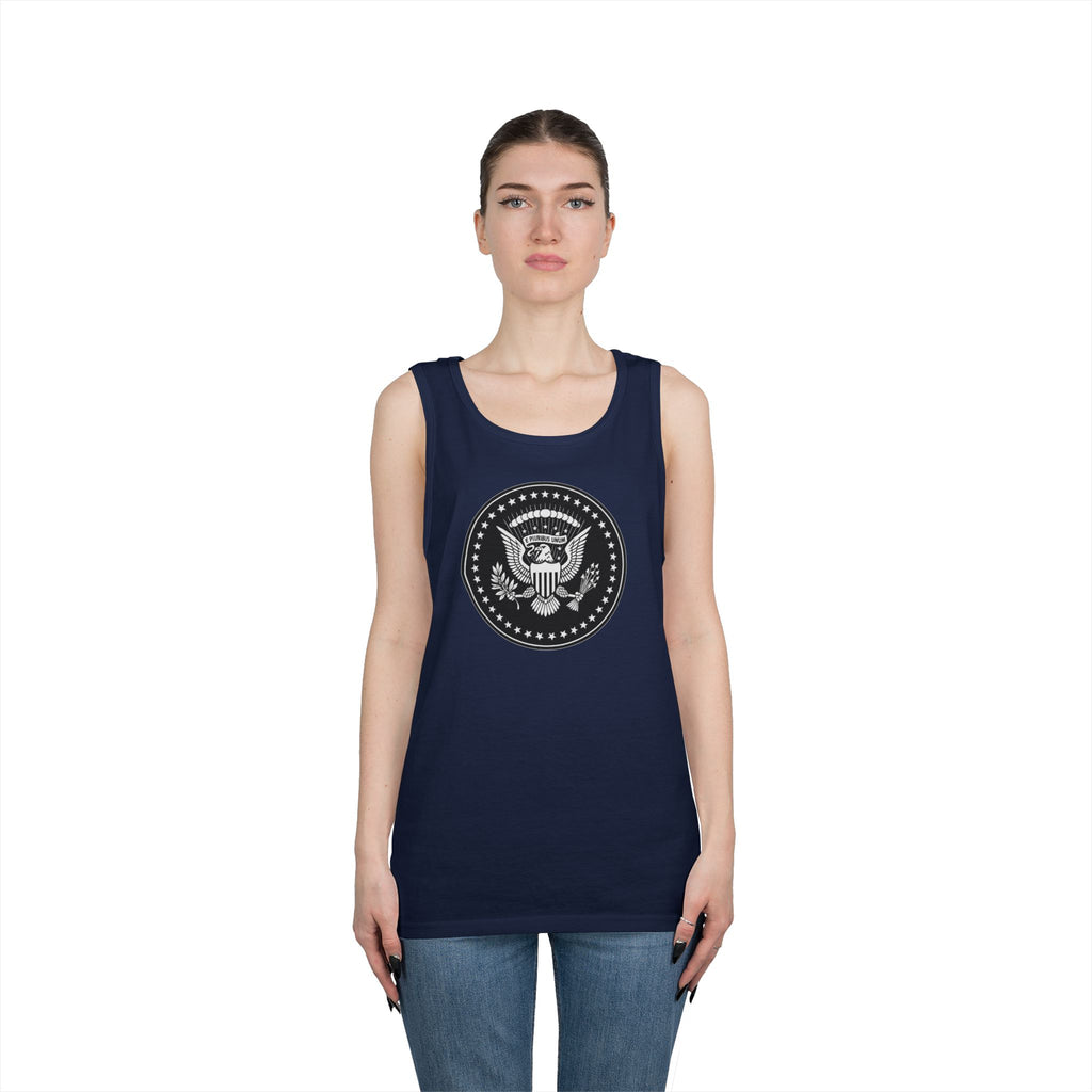 American Eagle Presidential Seal Black Design Unisex Heavy Cotton Tank Top