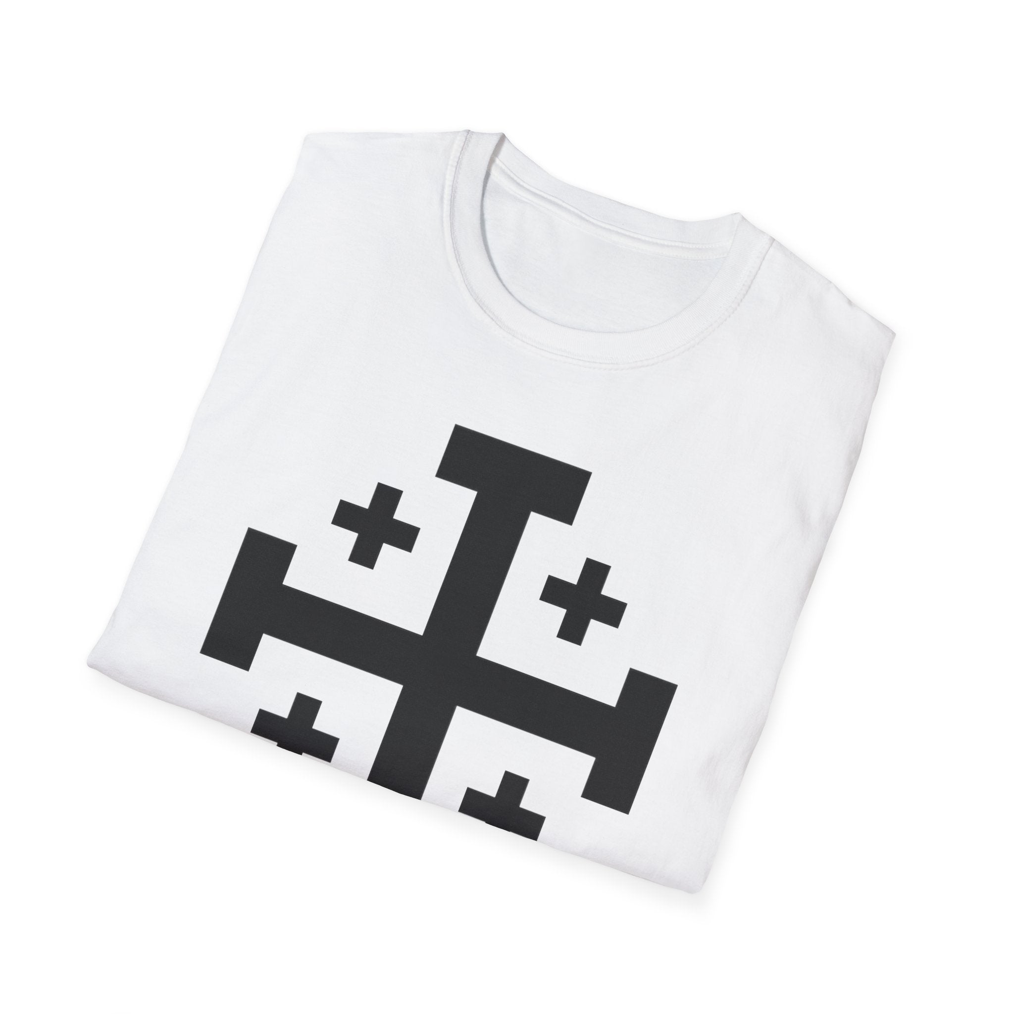 Cross of Jerusalem Black Design Softstyle T-Shirt