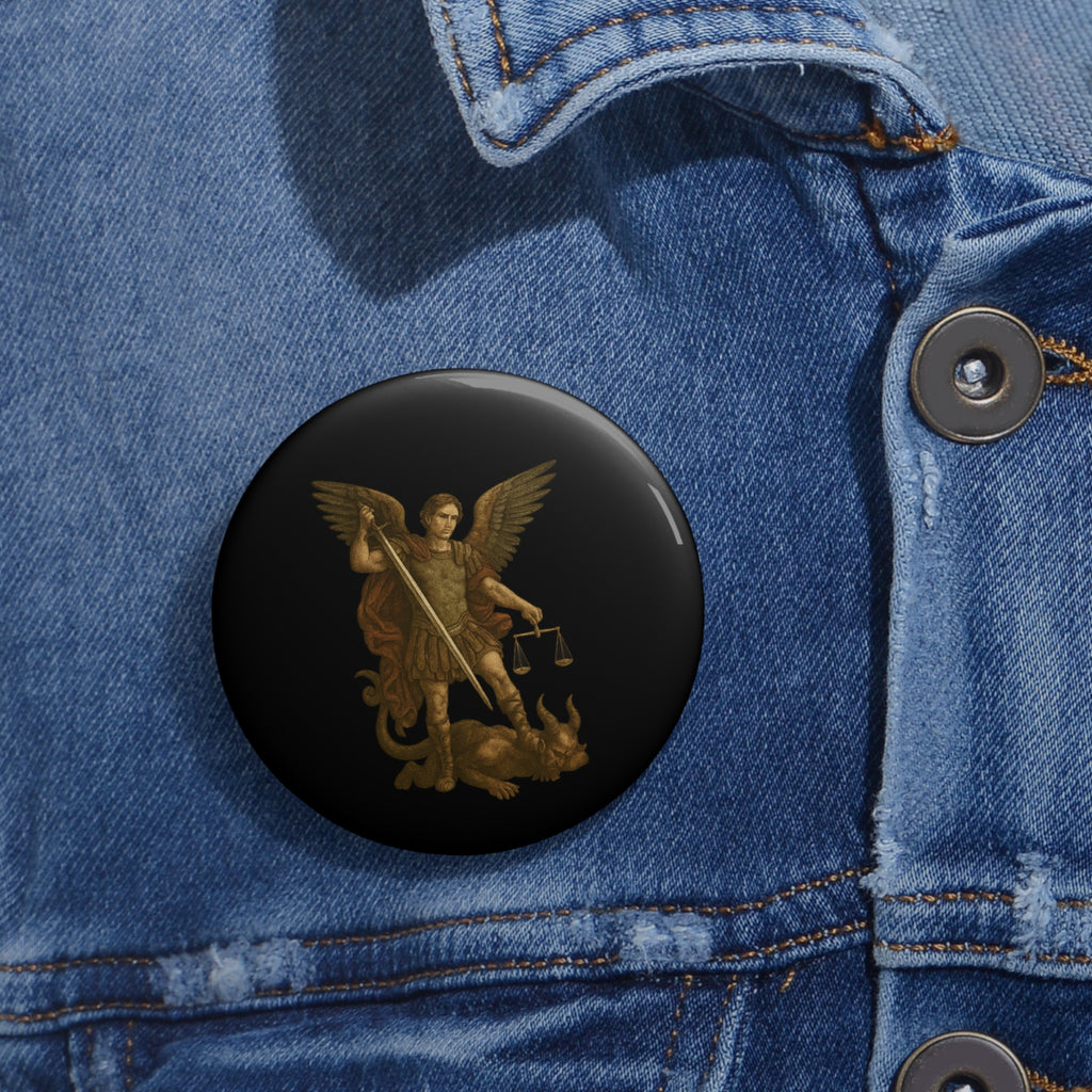 Michael The Arch Angel Custom Pin Buttons