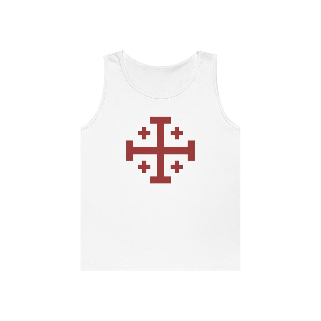 Cross of Jerusalem Red Design Heavy Cotton Tank Top