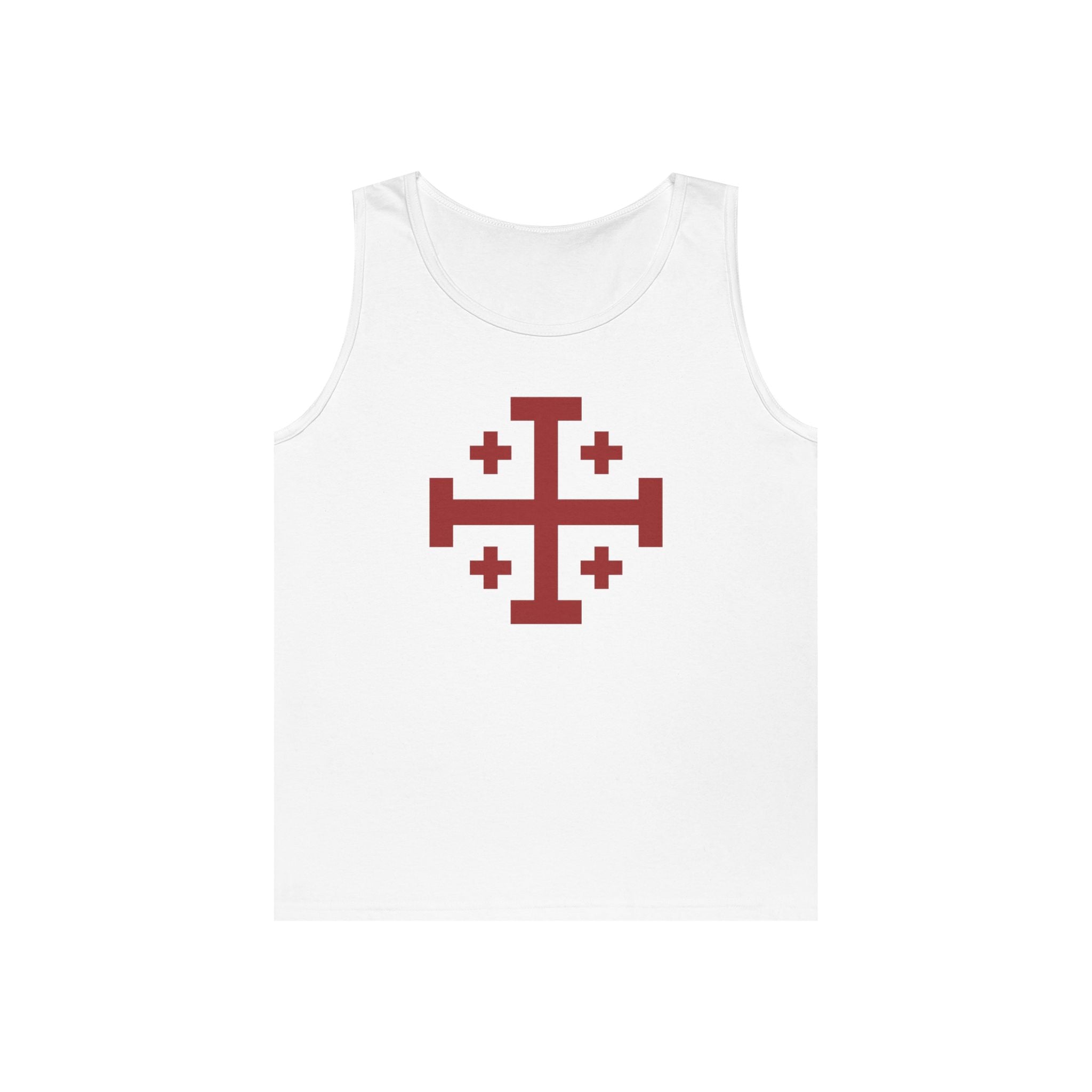 Cross of Jerusalem Red Design Heavy Cotton Tank Top