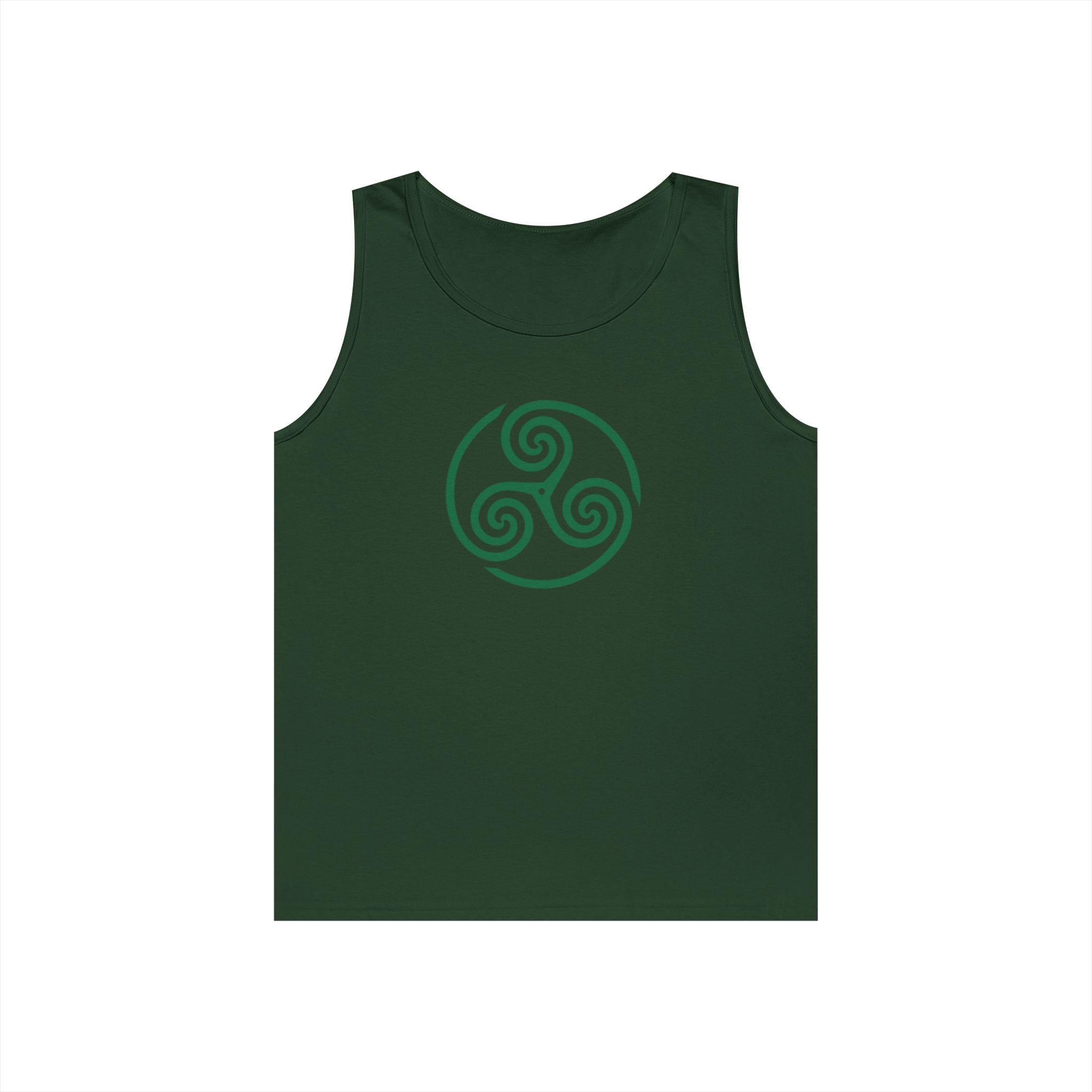 Celtic Spiral Triskele Symbol Alt Design Green Unisex Tank Top