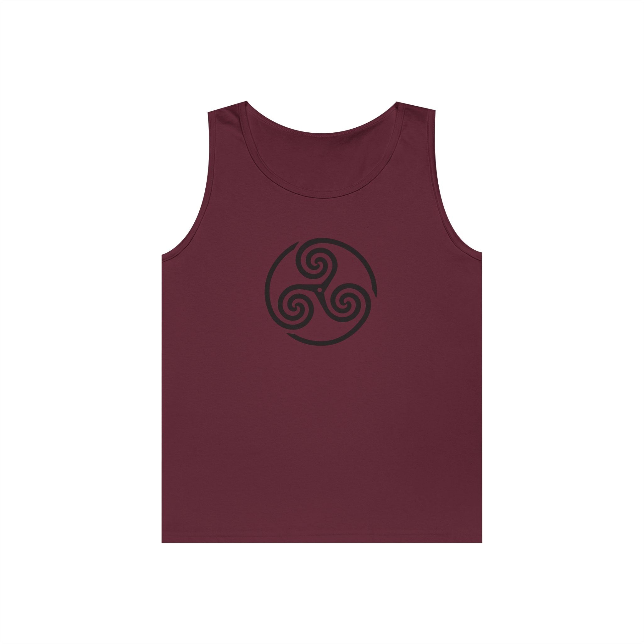 Celtic Spiral Triskele Symbol Alt Design Black Unisex Tank Top