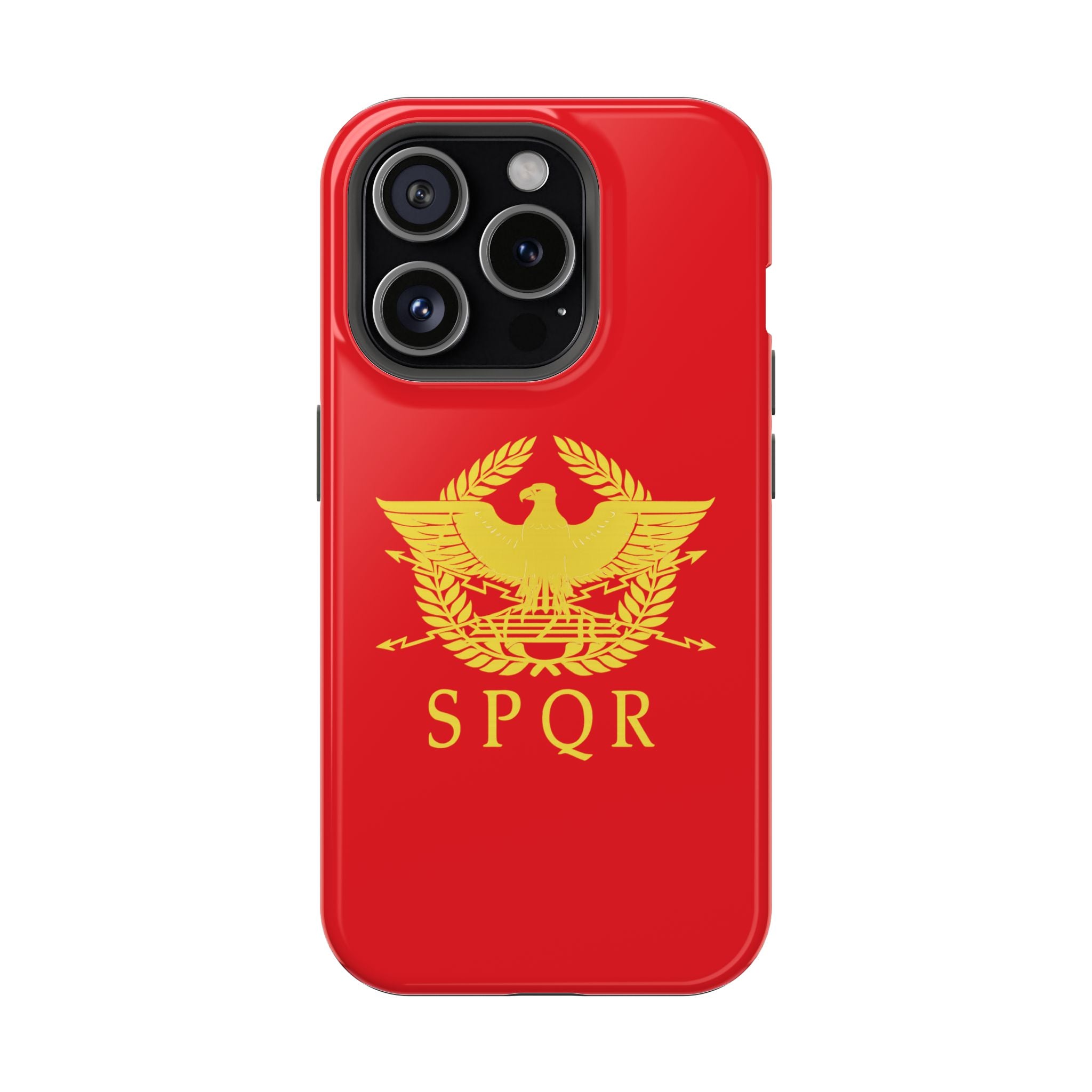 SPQR Gold Roman Eagle Symbol Red Magnetic Impact-Resistant Cases