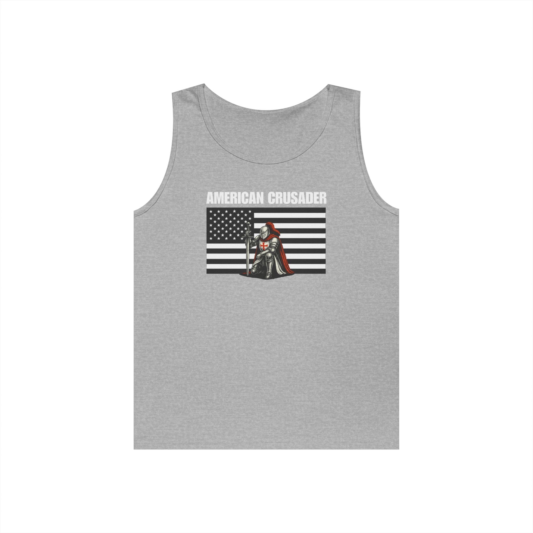 American Crusader Black and White Alt Design Heavy Cotton Tank Top