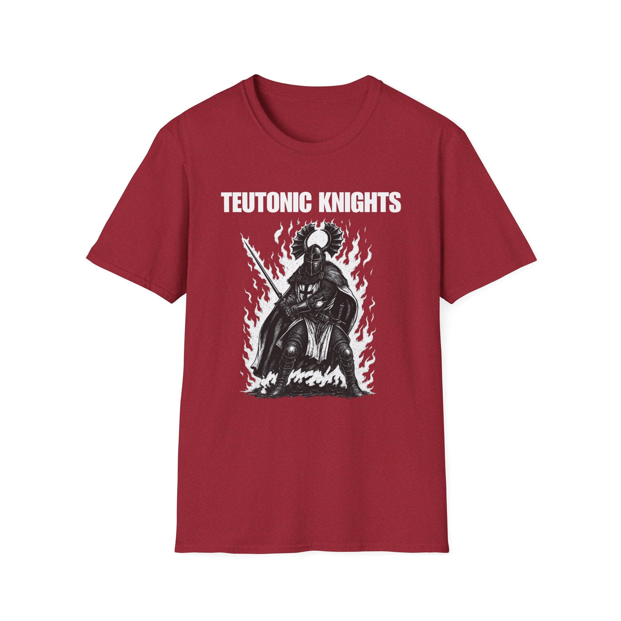 Teutonic Knight With Aura and "Teutonic Knights" Text Soft Style Cotton Shirt T-Shirt