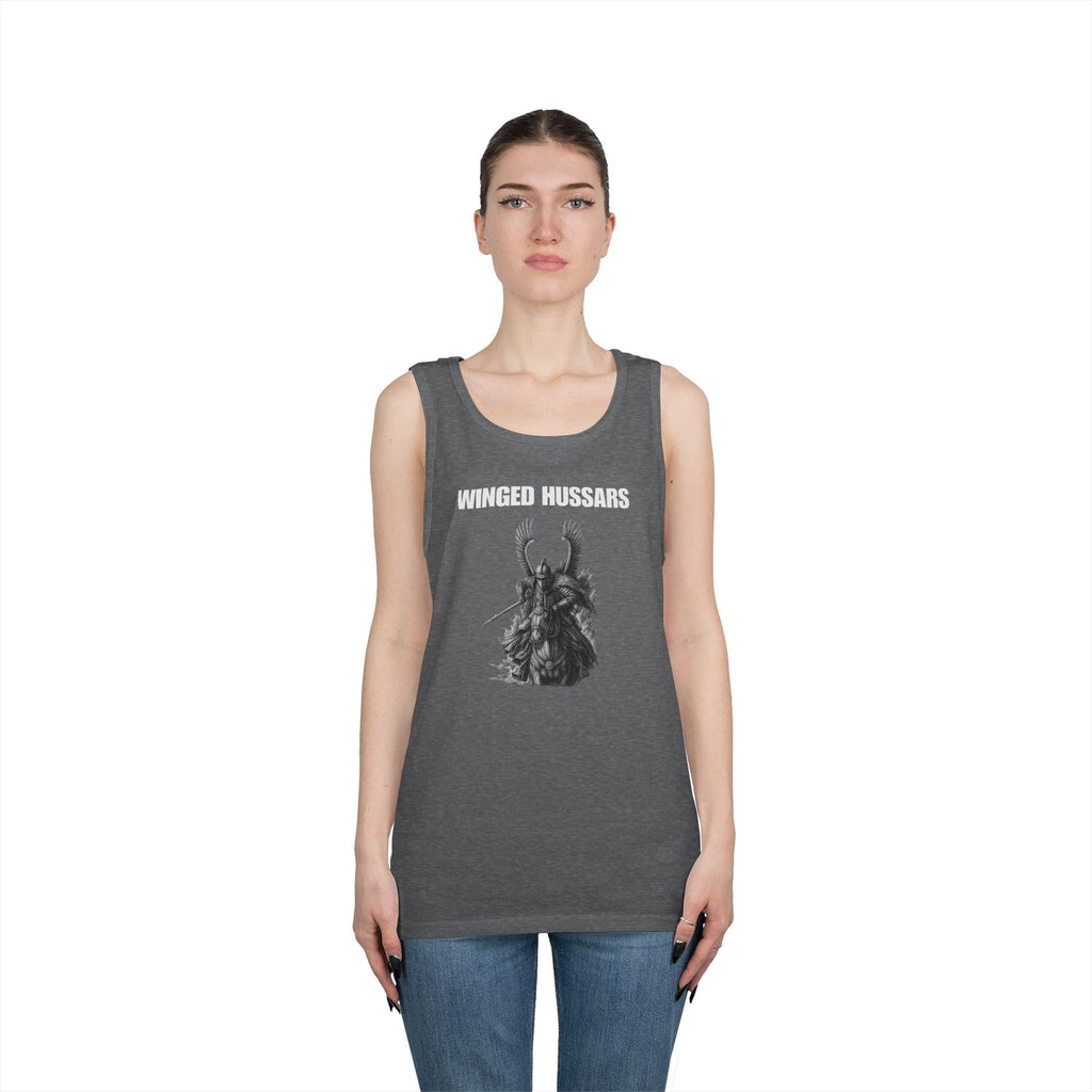 Winged Hussar White Design Heavy Cotton Tank Top