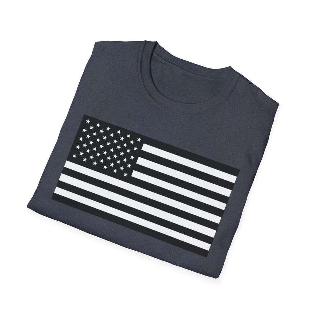 Black and White American Flag Softstyle Cotton Shirt T-Shirt