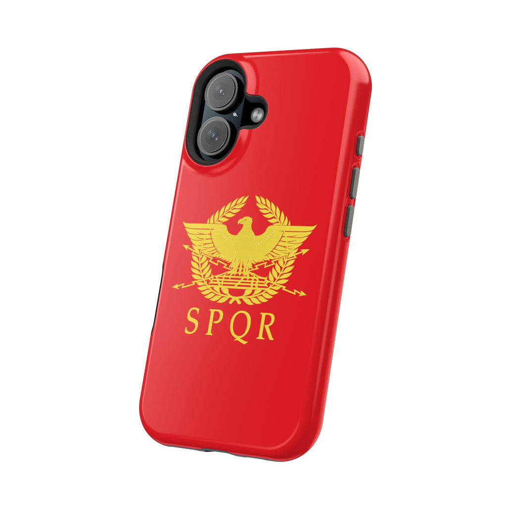 SPQR Gold Roman Eagle Symbol Red Magnetic Impact-Resistant Cases