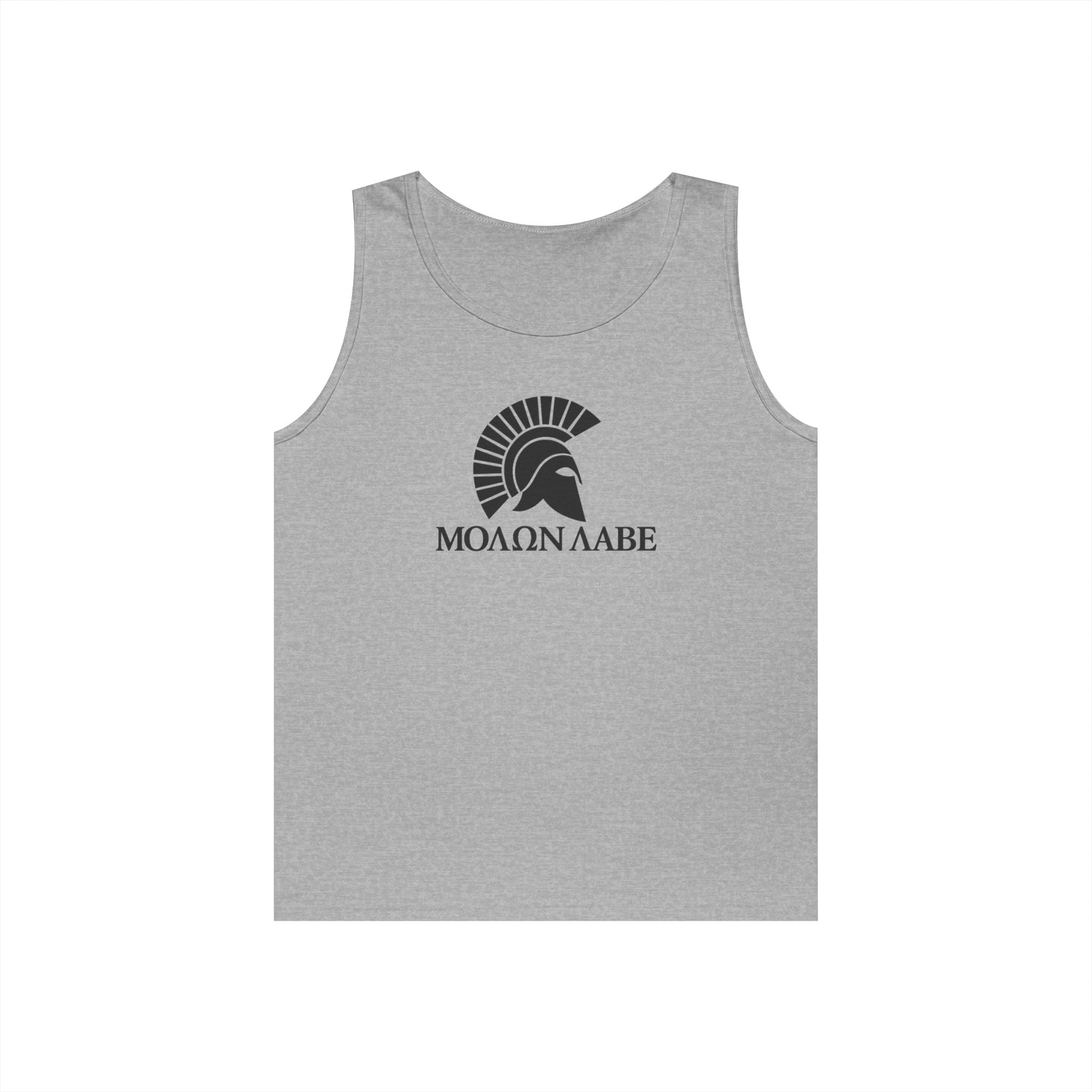 Molon Labe "Come and Take It!" in Greek Black Design Heavy Cotton Tank Top