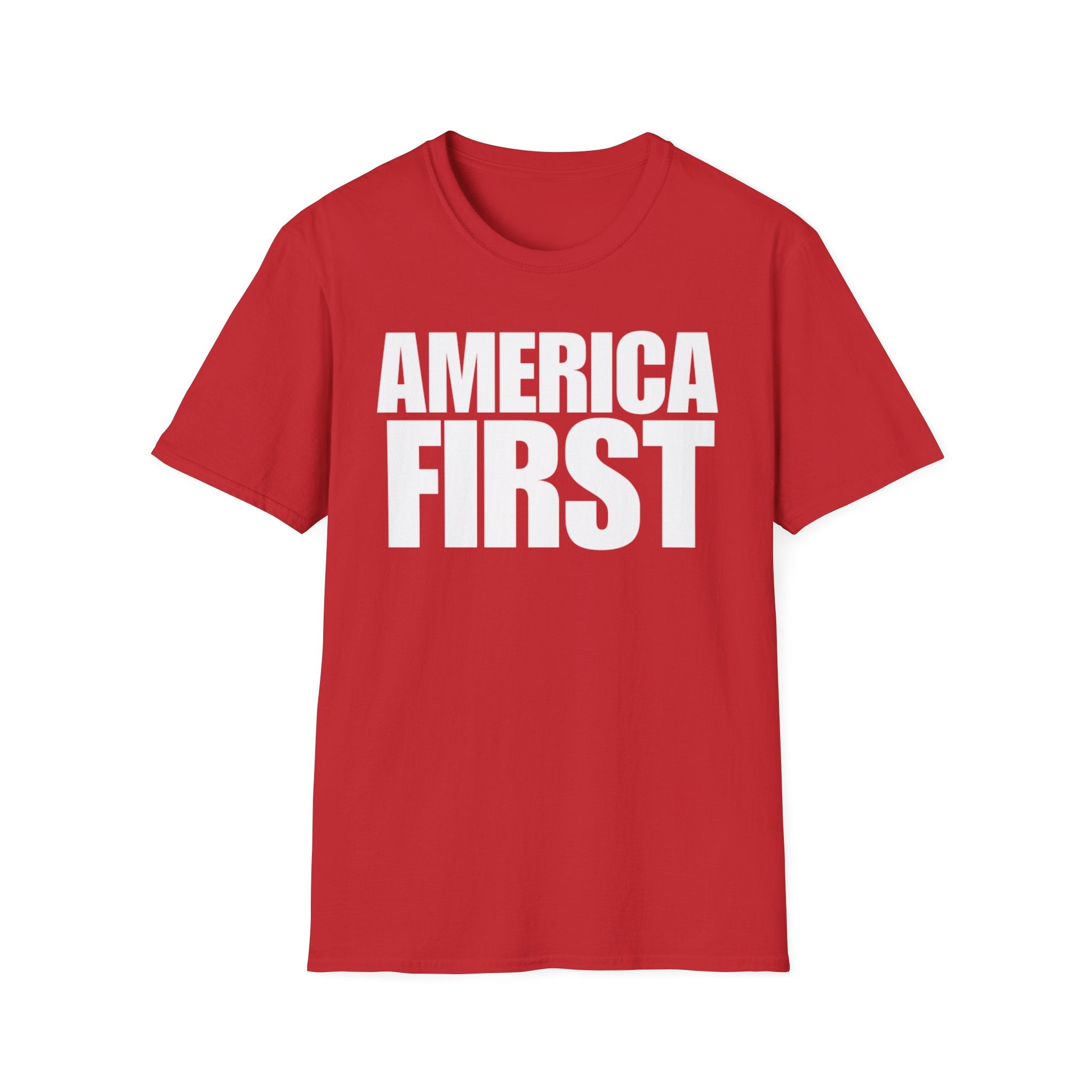 America First (Text Only) Unisex Softstyle T-Shirt