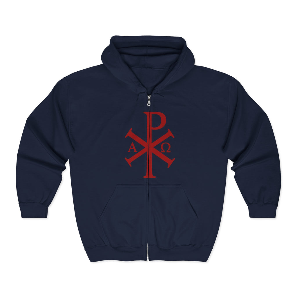 Pi Chi Rho Red Design Graphic Zip Up Hoodie