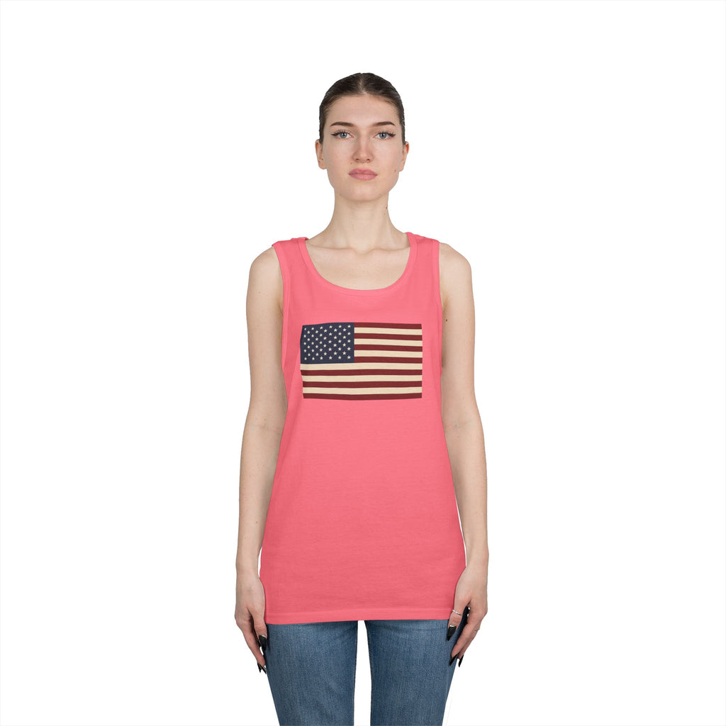 American Flag Heavy Cotton Tank Top