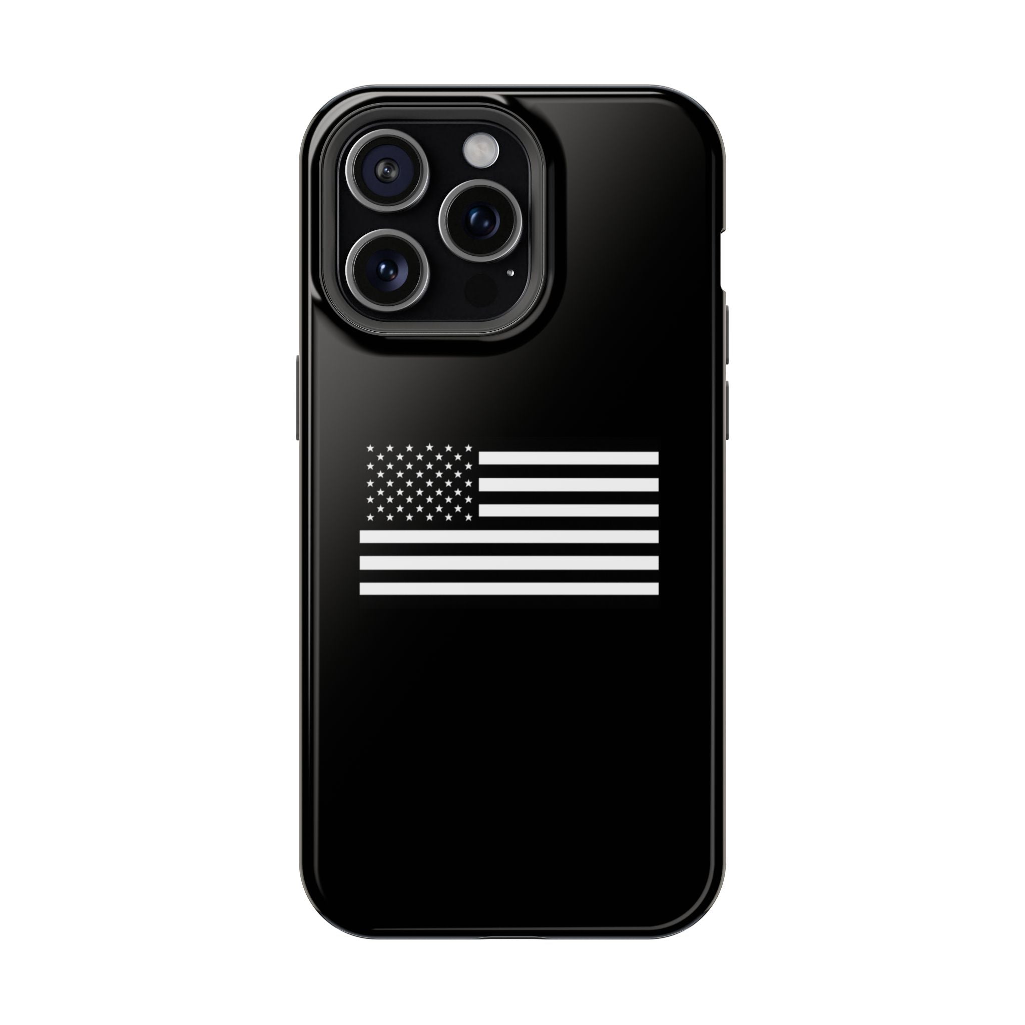 Black and White American Flag Magnetic Impact-Resistant Cases