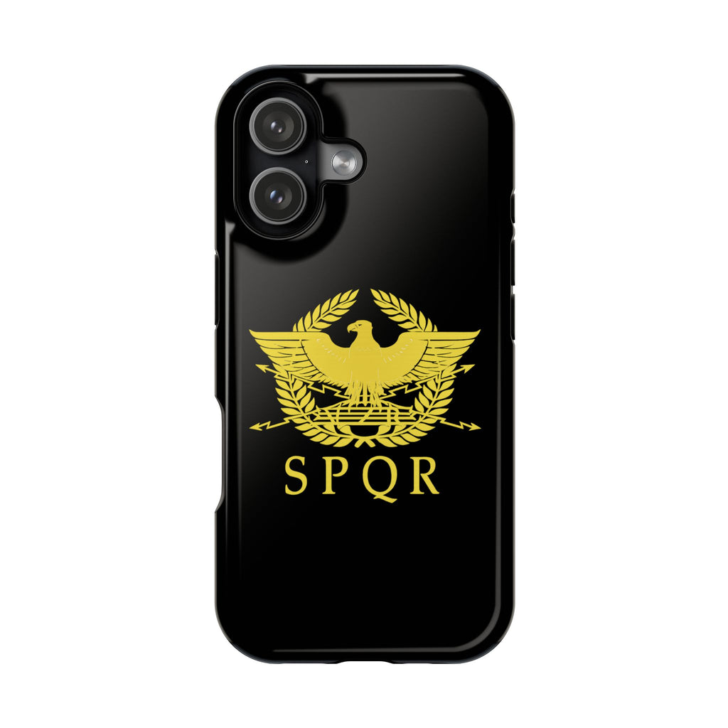 SPQR Gold Roman Eagle Symbol Black iPhone Magnetic Impact-Resistant Cases