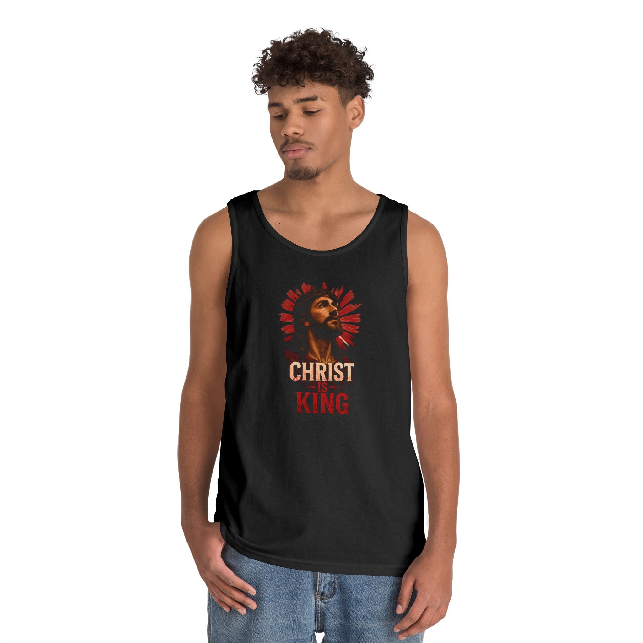 Christ is King Heavy Cotton Tank Top