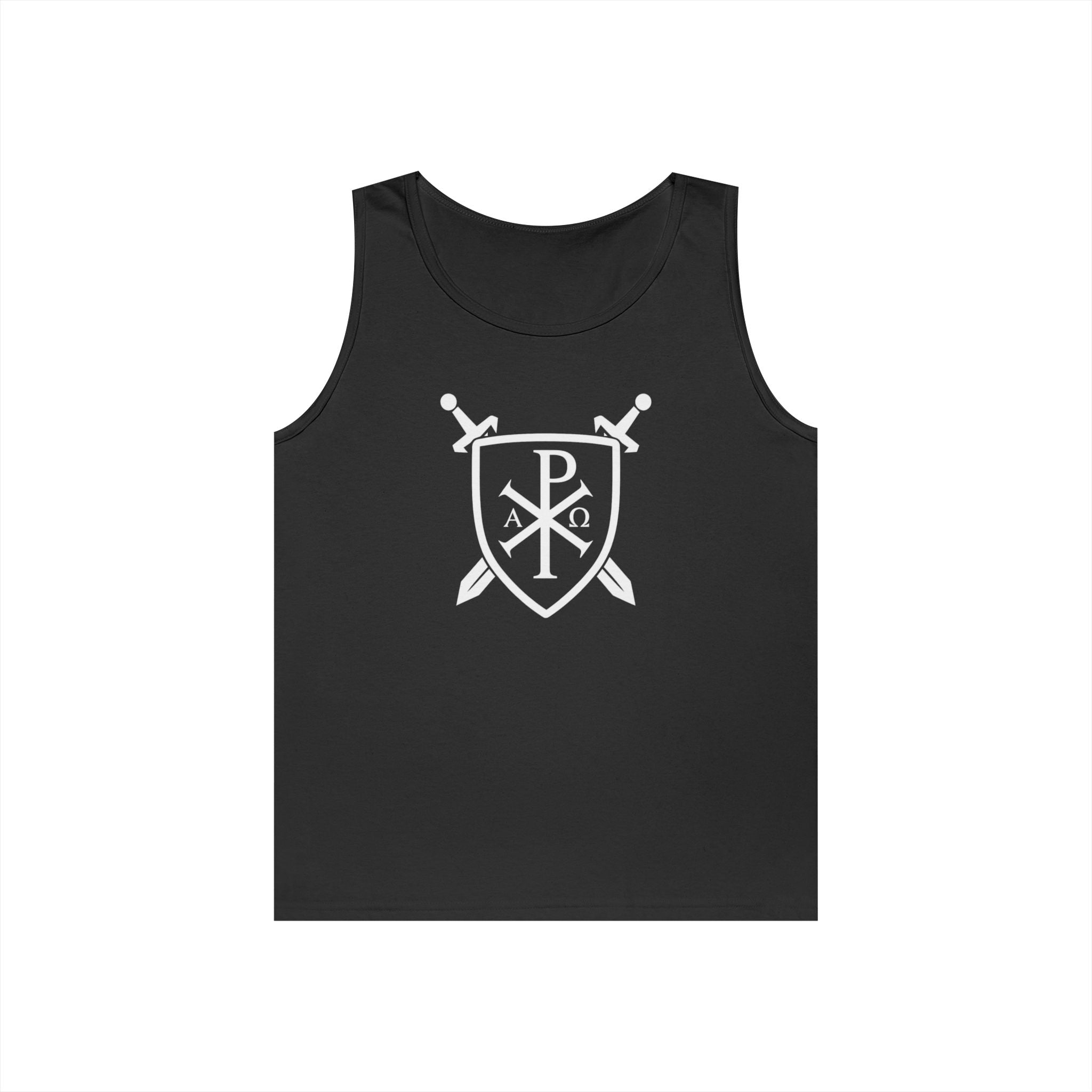 Unique Pi Chi Rho Crest Shield Design Heavy Cotton Tank Top
