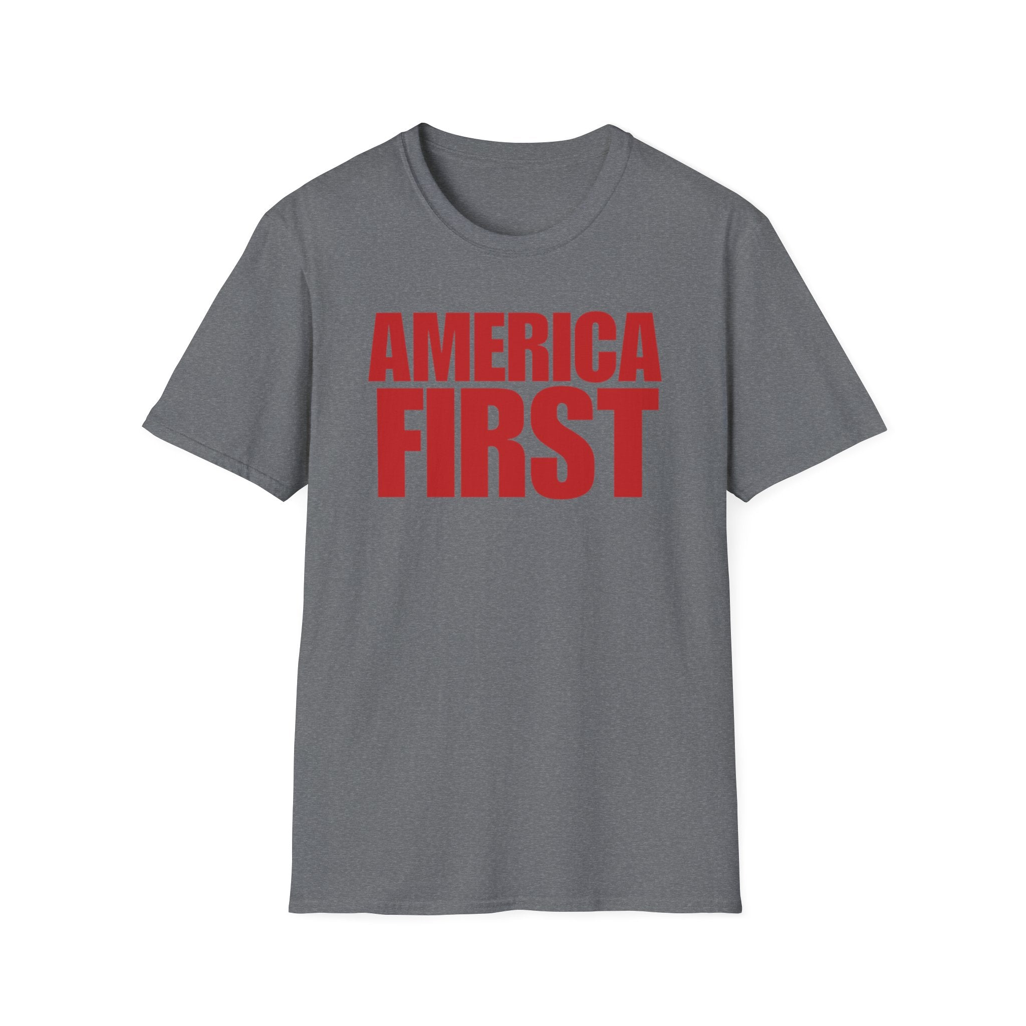 America First Red Design Softstyle Cotton Shirt T-Shirt