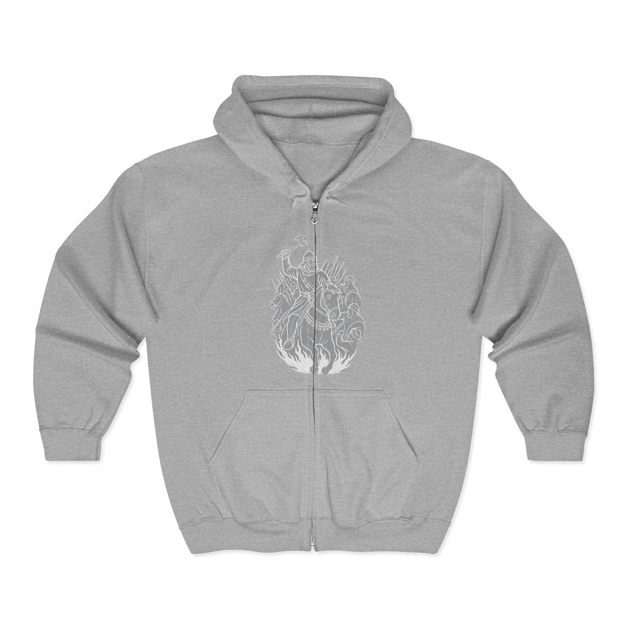 Charles "The Hammer" Martel (Design Only, No Text) Zip Up Hoodie Sweatshirt