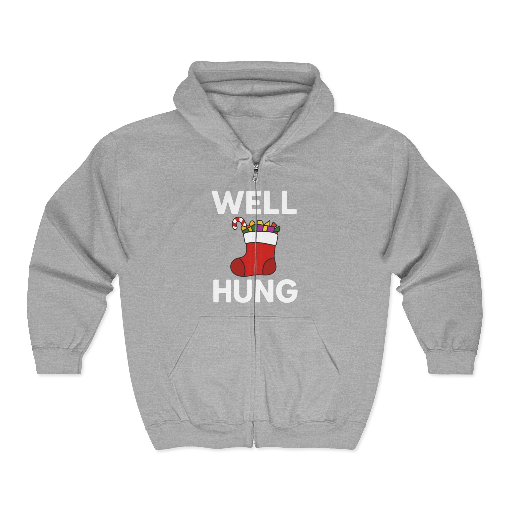 Well Hung Christmas Hoodie | Funny Holiday Sweatshirt | Stocking Humor Gift