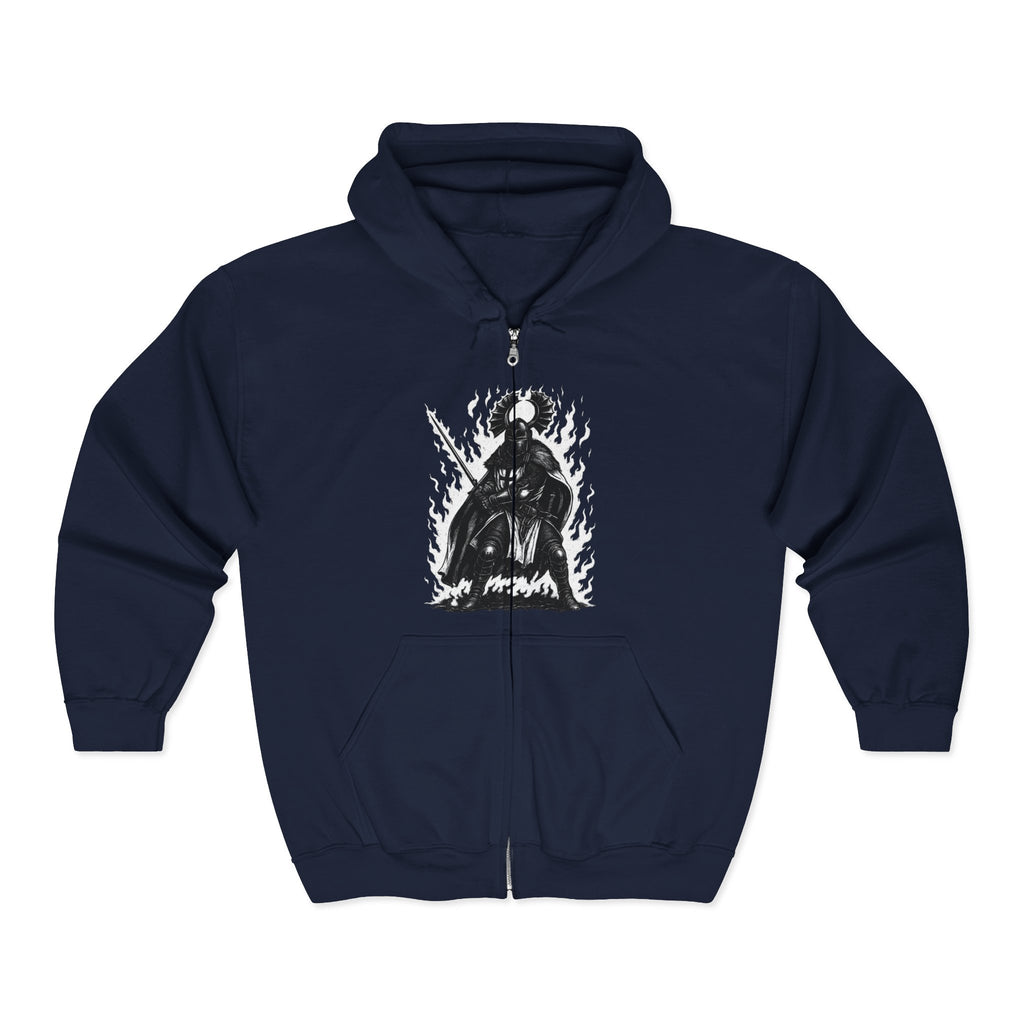 Teutonic Knight With Aura (Image Only, No Text) Full Zip Up Hoodie