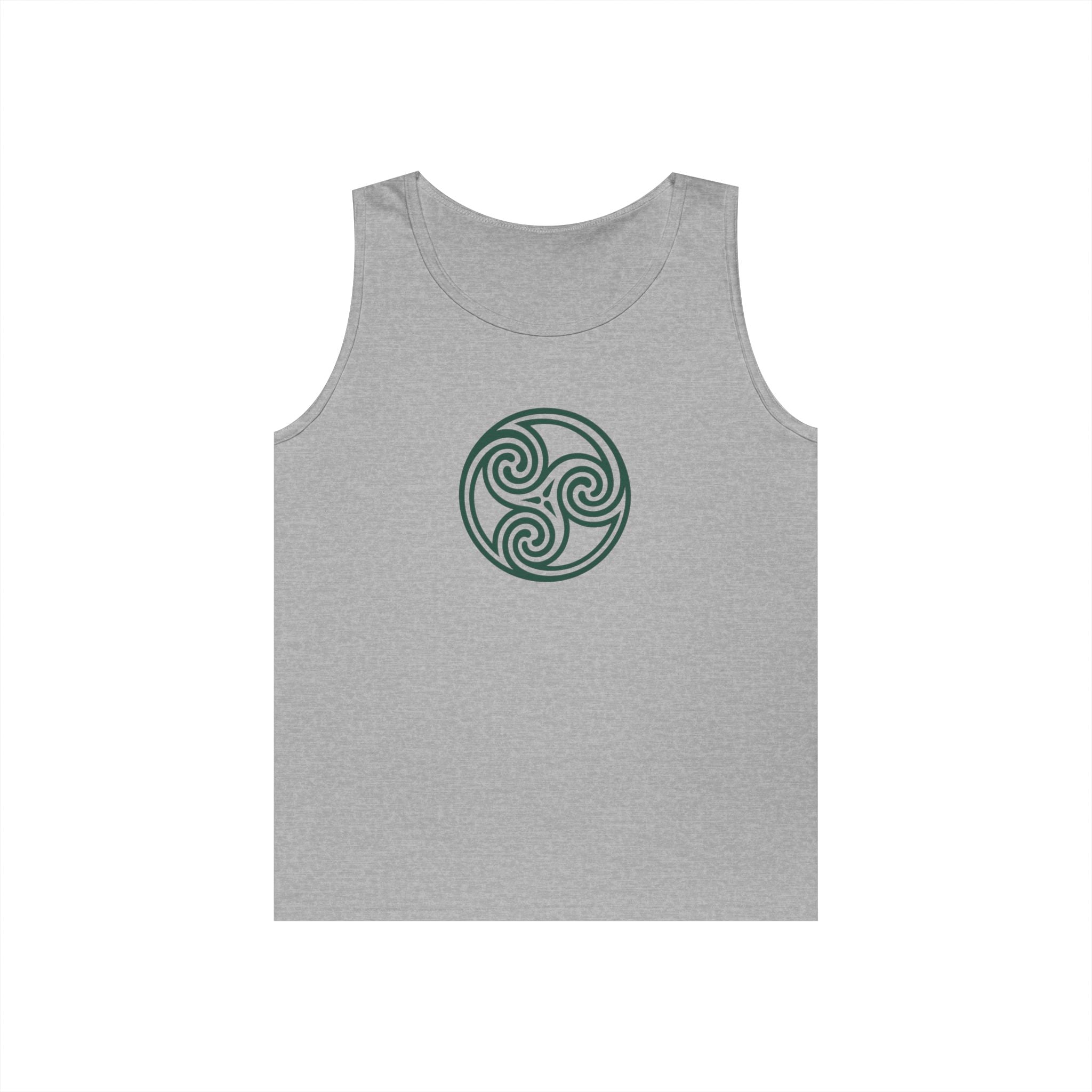 Celtic Spiral Triskele Symbol Green Unisex Tank Top