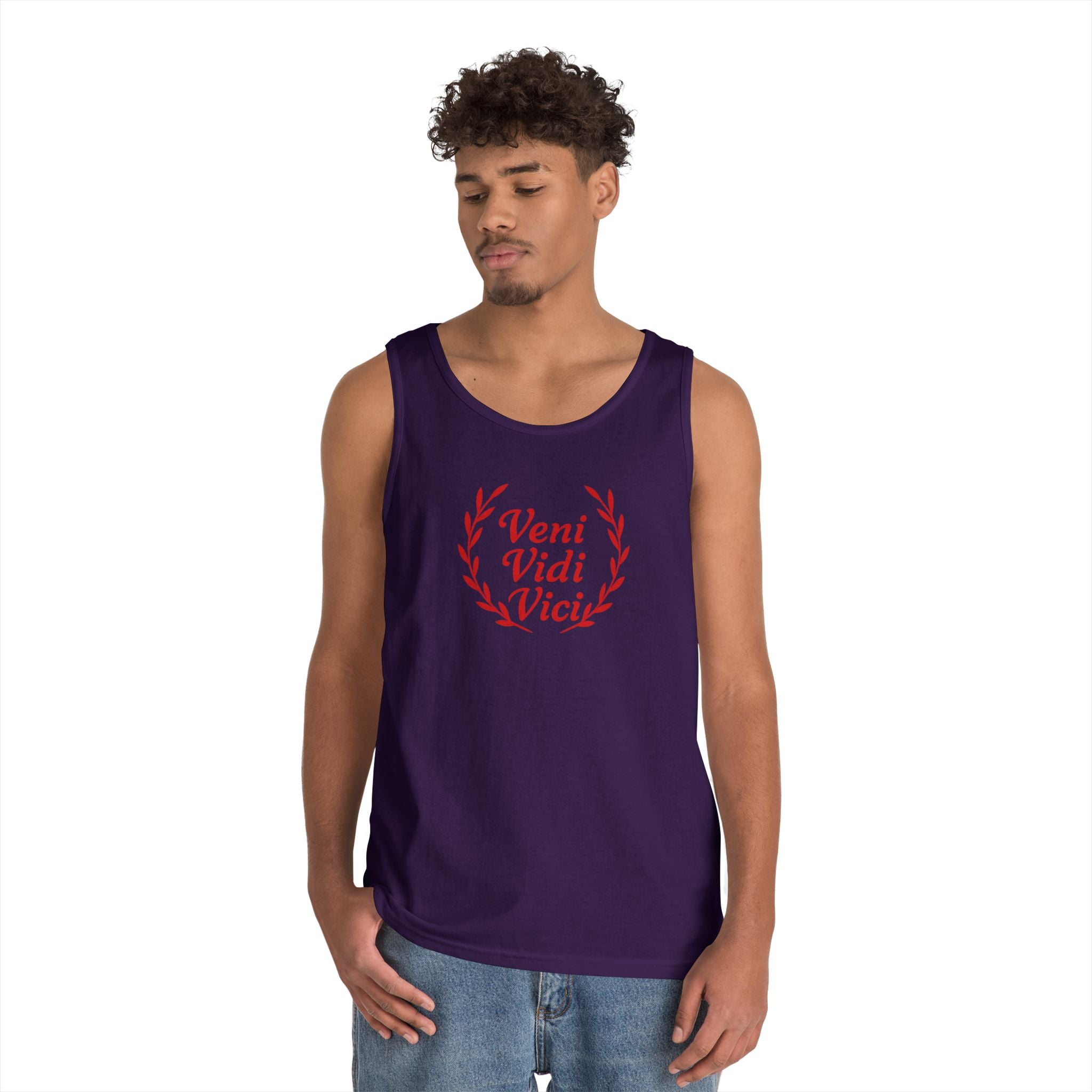 Veni Vidi Vici Light Red Design Unisex Heavy Cotton Tank Top