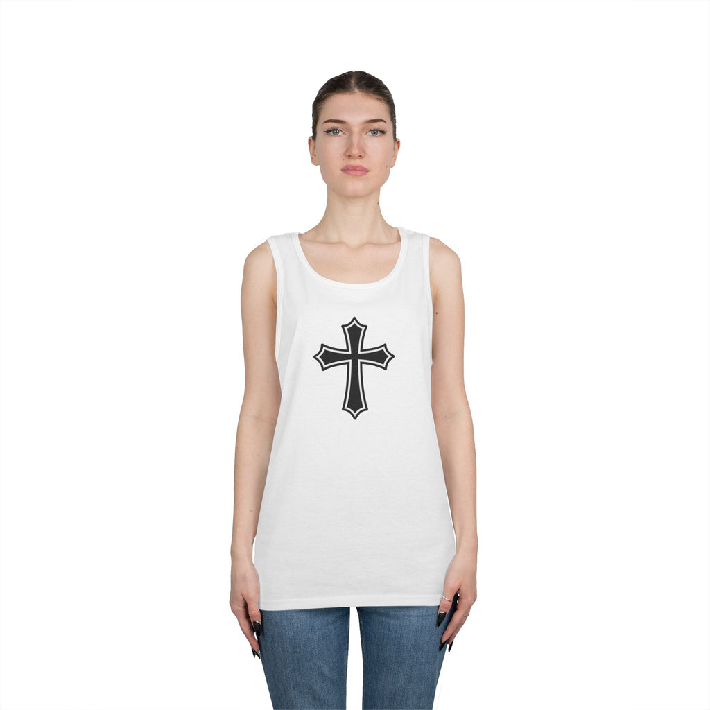 Medieval Style Cross Heavy Cotton Tank Top