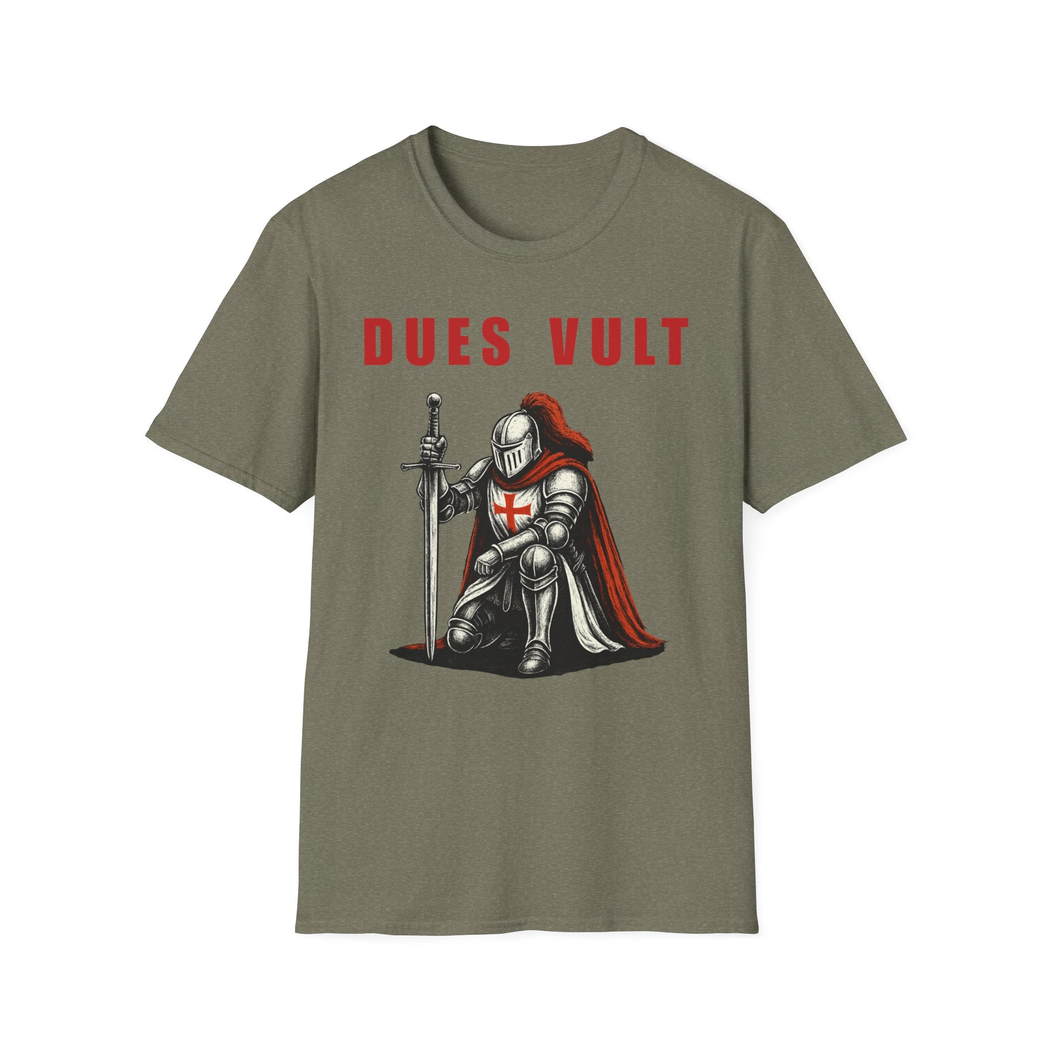 Dues Vult Crusader Knight T-Shirt | Christian Warrior Tee | Faith Shirt