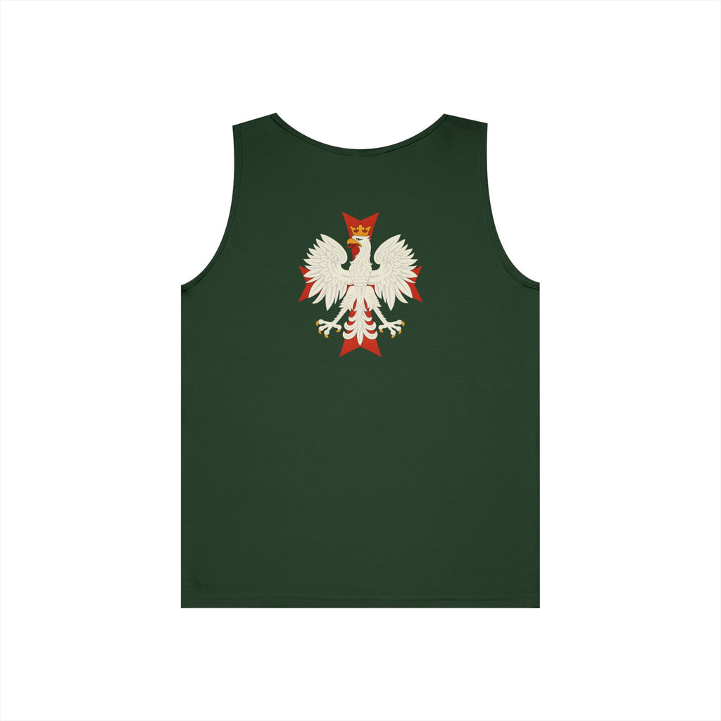 Be Like Poland Winged Hussar Front, Polis Eagle Cross Back Heavy Cotton Tank Top