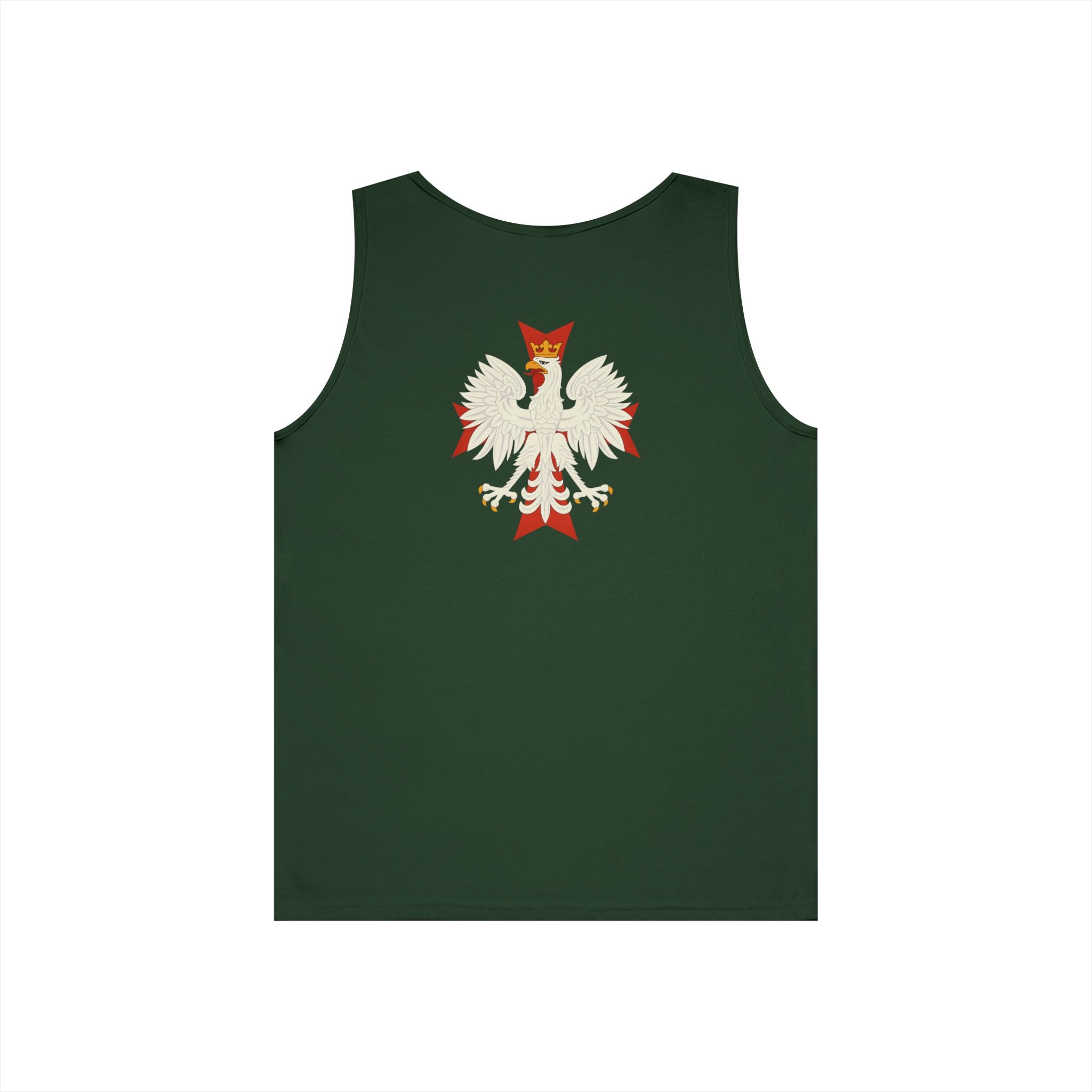 Be Like Poland Winged Hussar Front, Polis Eagle Cross Back Heavy Cotton Tank Top