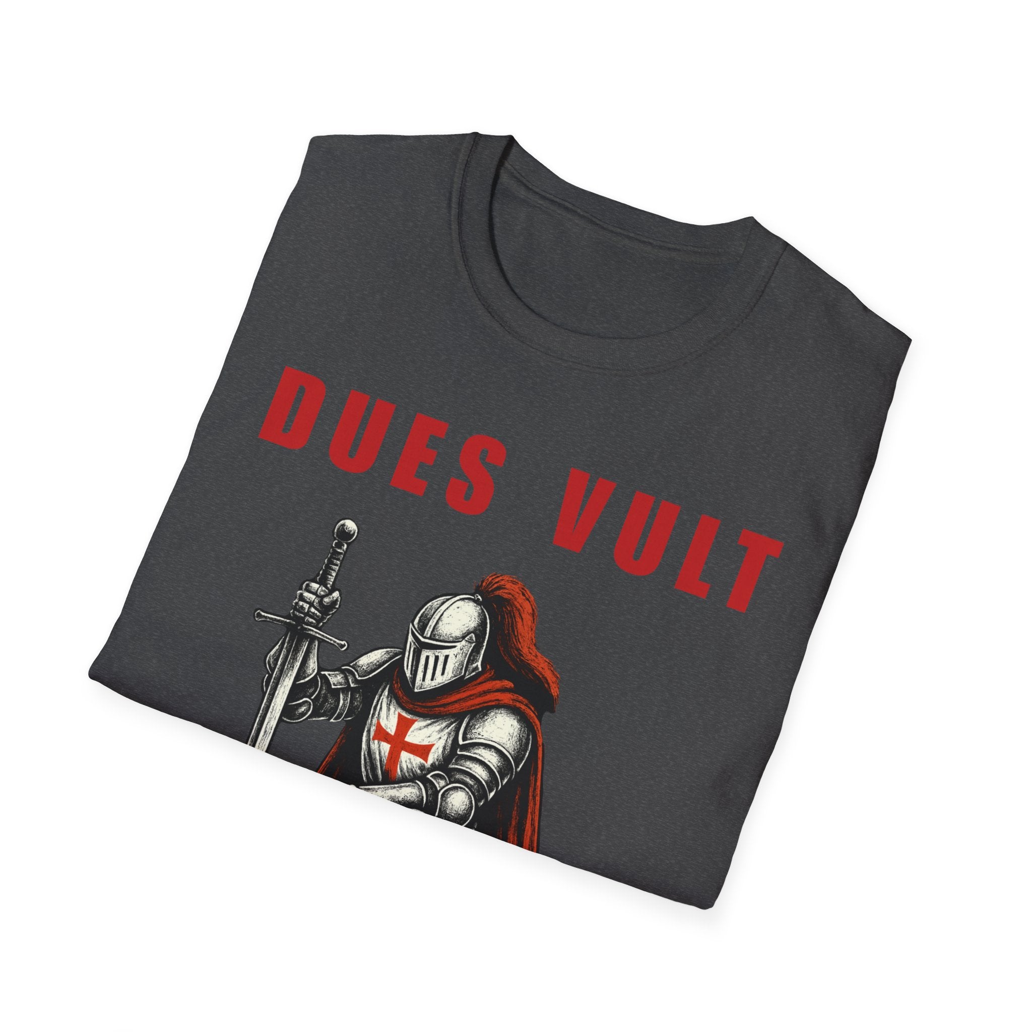 Dues Vult Crusader Knight T-Shirt | Christian Warrior Tee | Faith Shirt