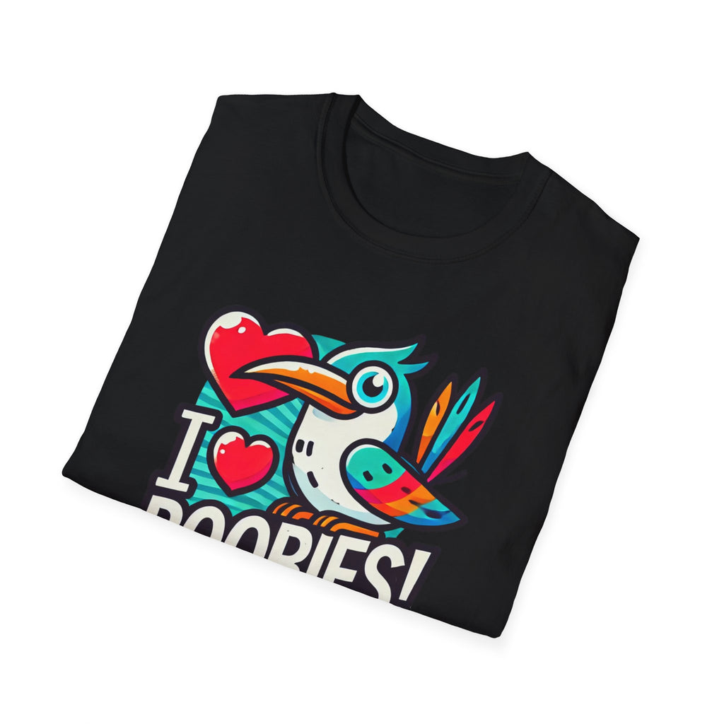 Funny 'I Love Boobies!' Boobie Bird Softstyle Cotton T-Shirt