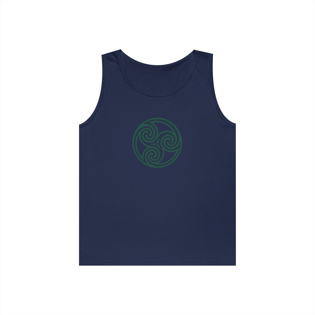 Celtic Spiral Triskele Symbol Green Unisex Tank Top