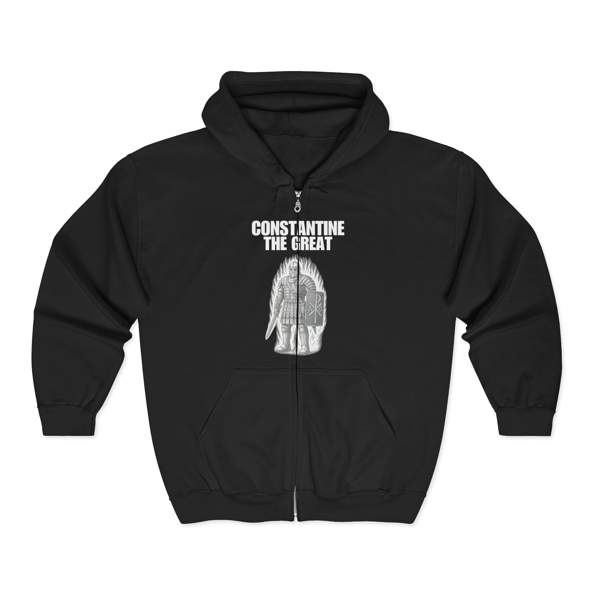 Constantine the Great White Design Zip Up Hoodie