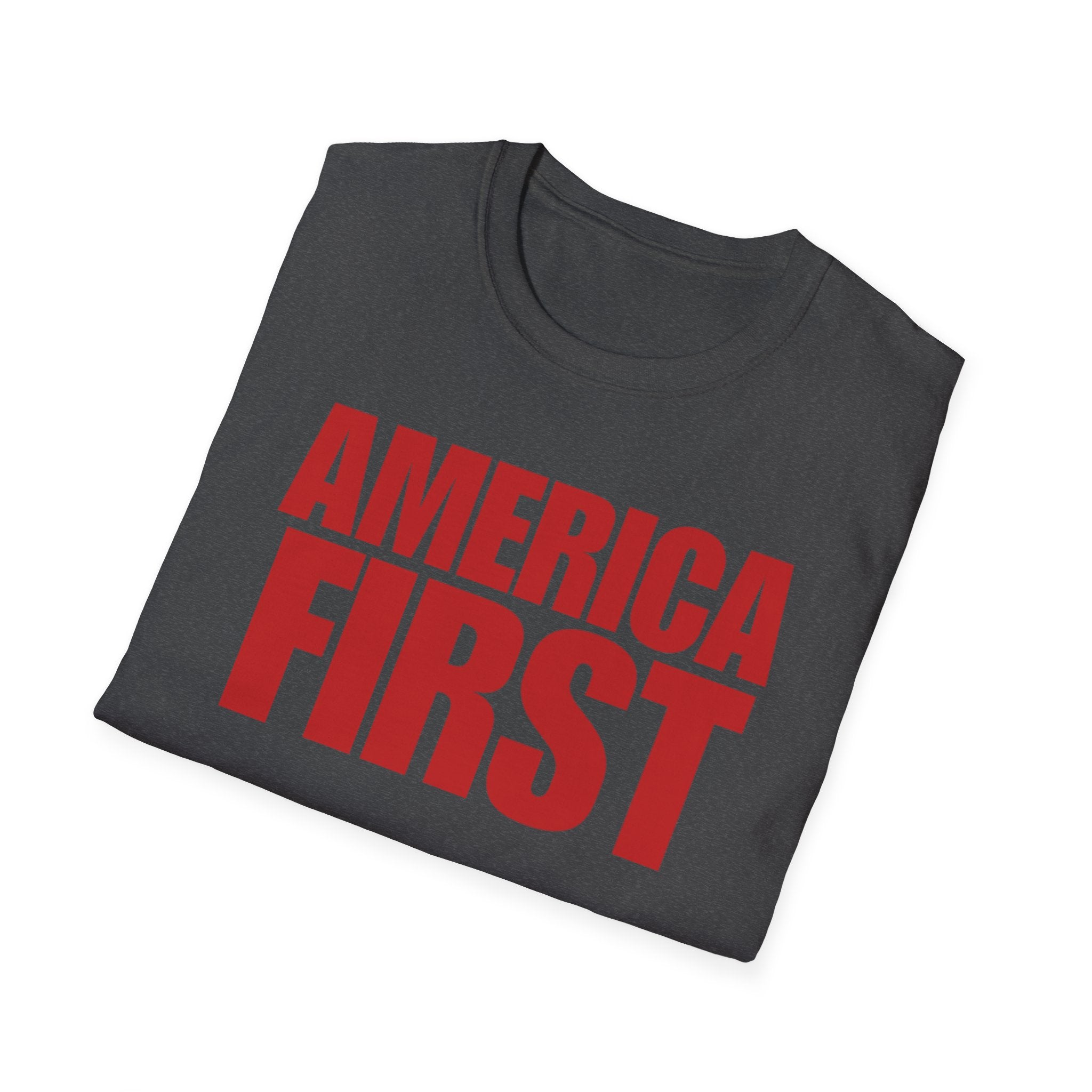 America First Red Design Softstyle Cotton Shirt T-Shirt