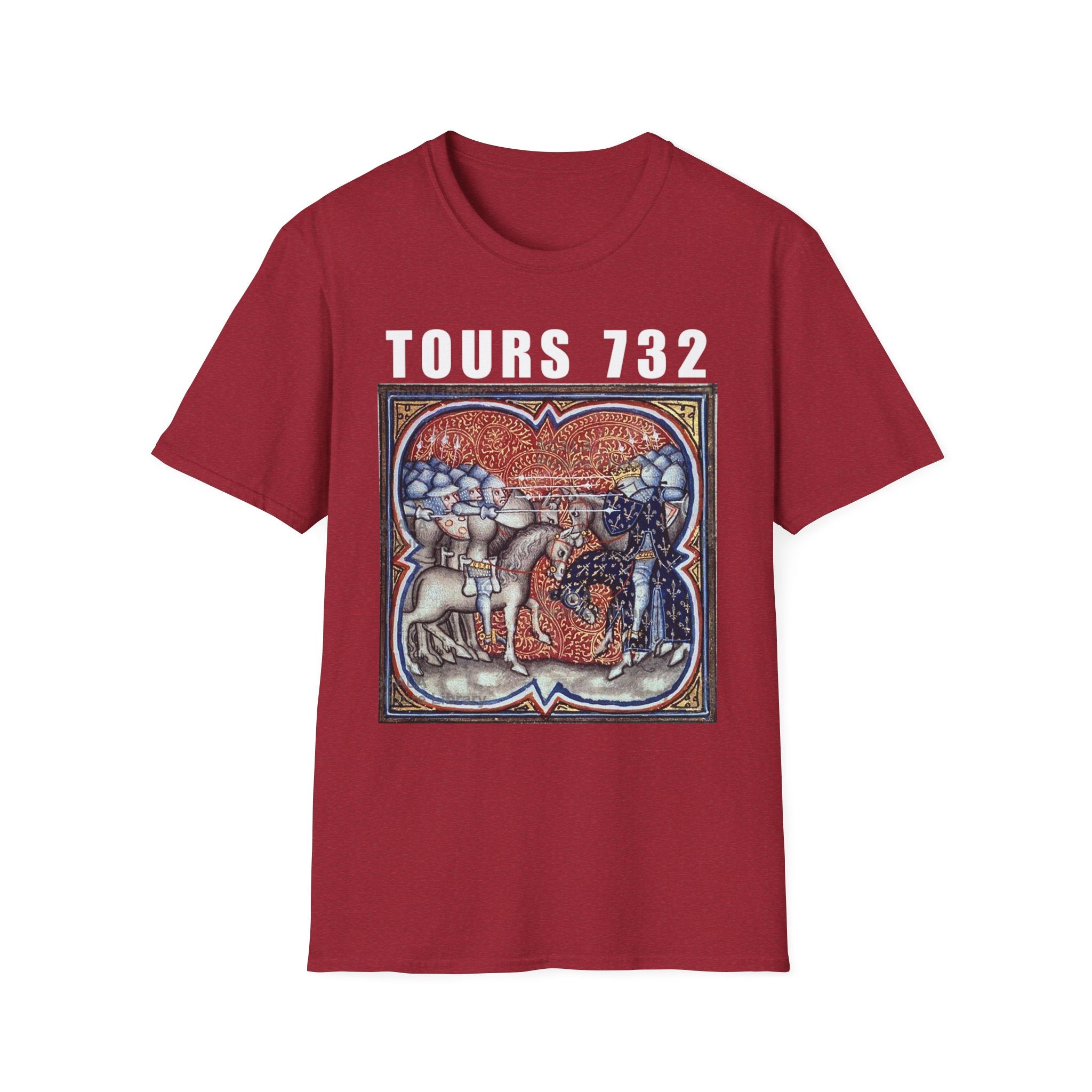 Battle of Tours 732 Graphic Unisex T-Shirt, Medieval Painting Tee