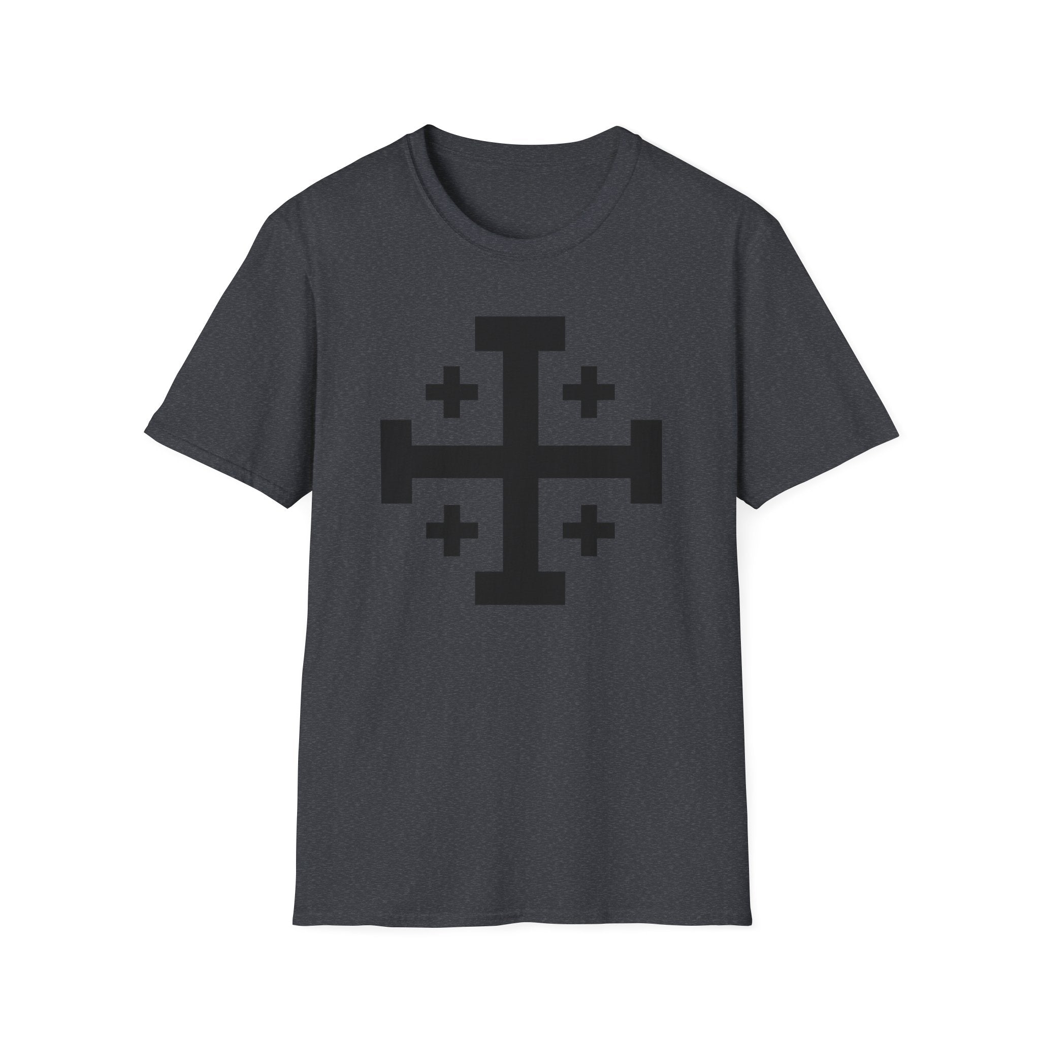 Cross of Jerusalem Black Design Softstyle T-Shirt