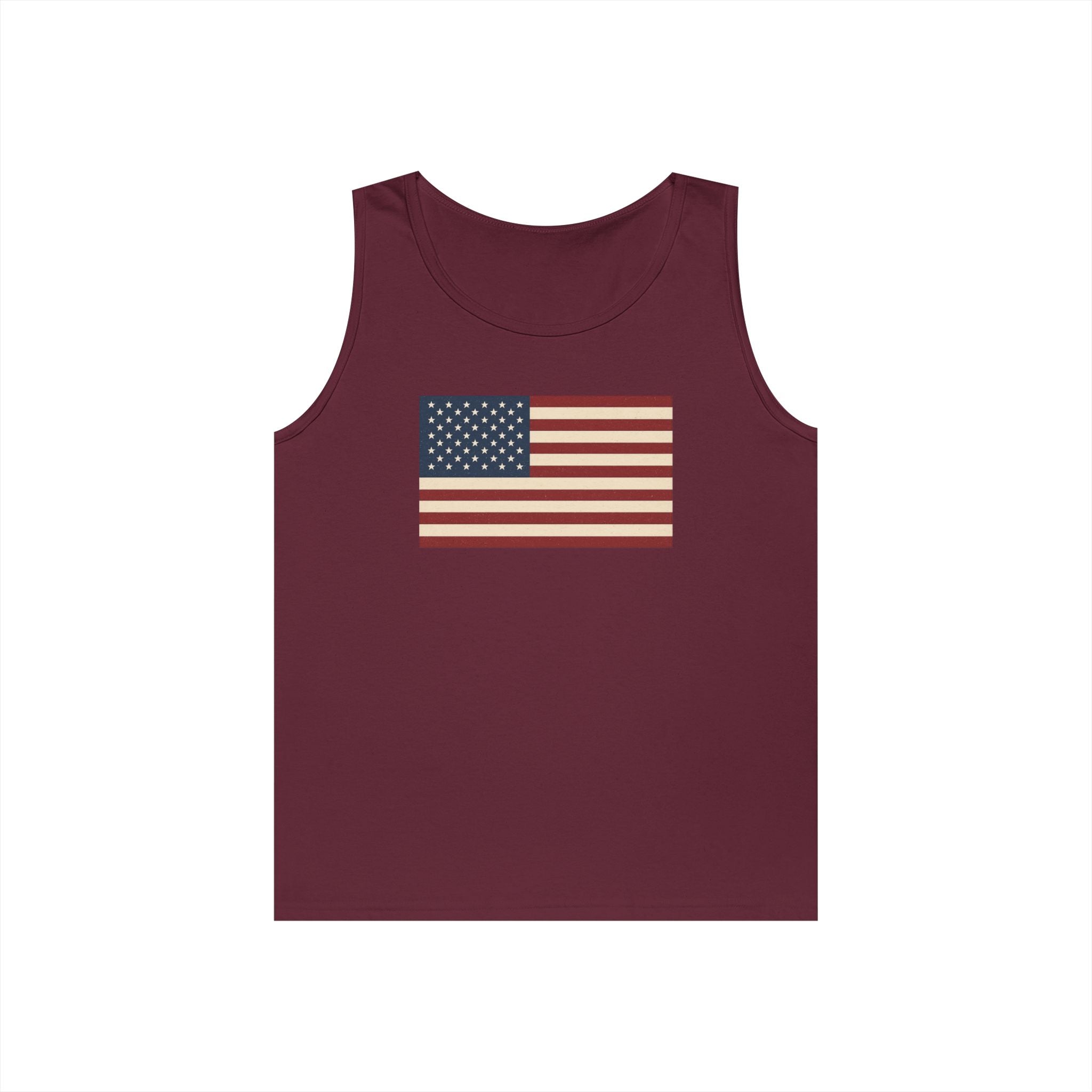 American Flag Heavy Cotton Tank Top