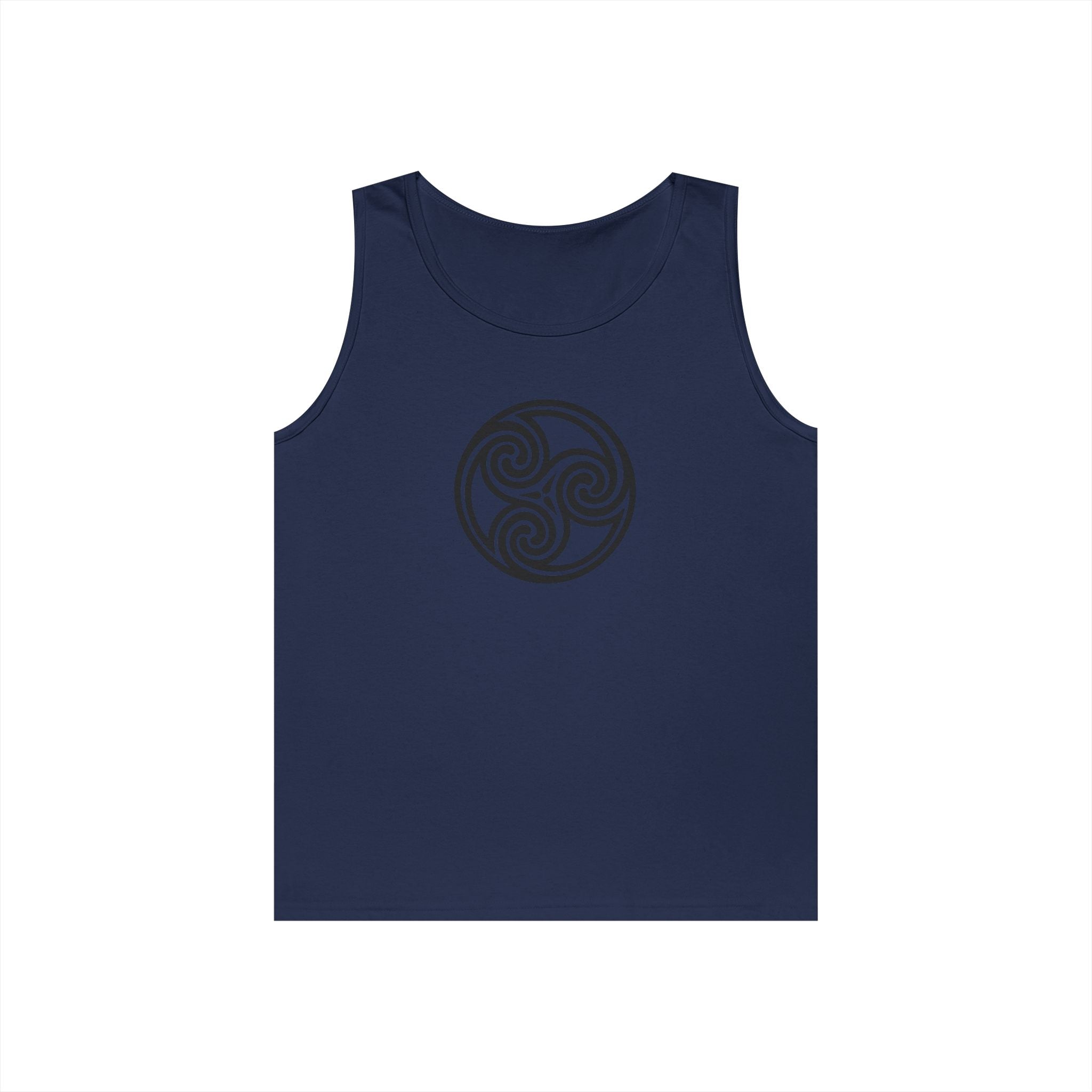 Celtic Spiral Triskele Symbol Black Unisex Tank Top