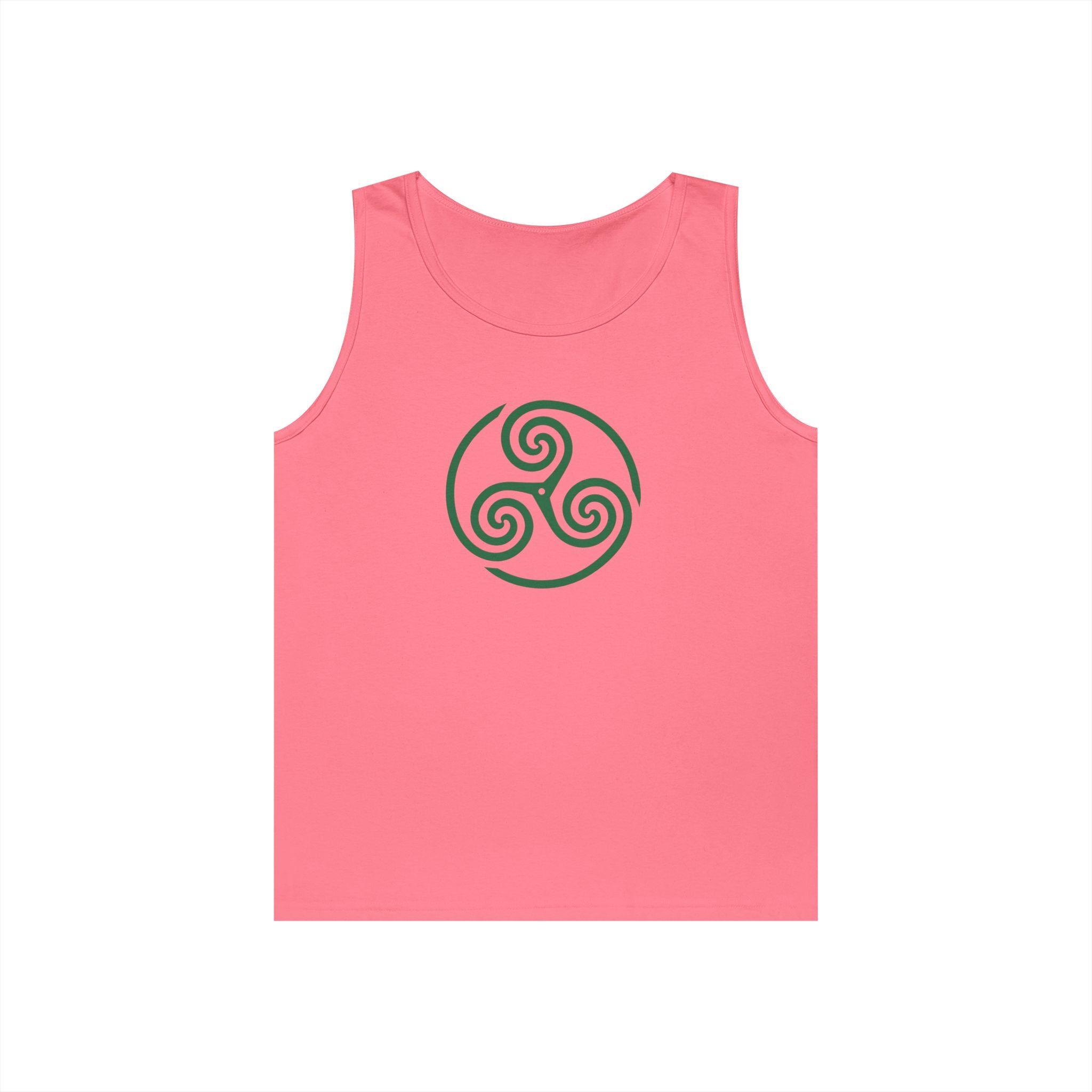 Celtic Spiral Triskele Symbol Alt Design Green Unisex Tank Top