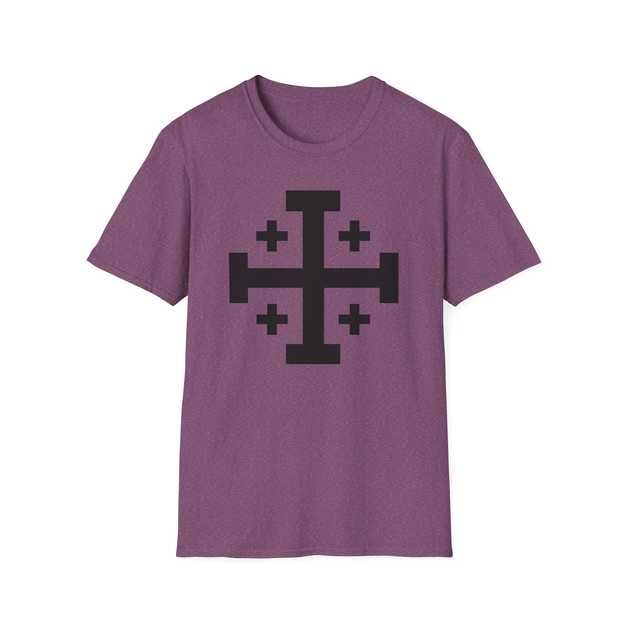 Cross of Jerusalem Black Design Softstyle T-Shirt