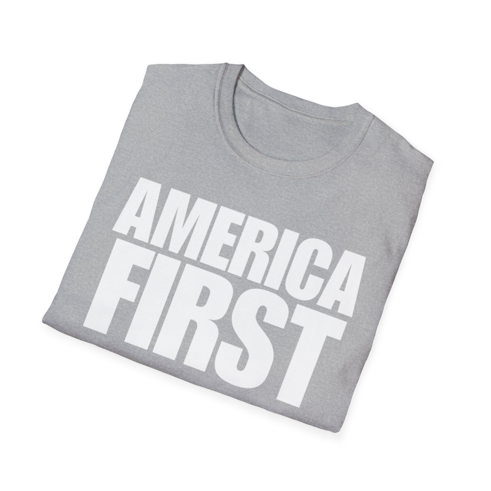 America First (Text Only) Unisex Softstyle T-Shirt