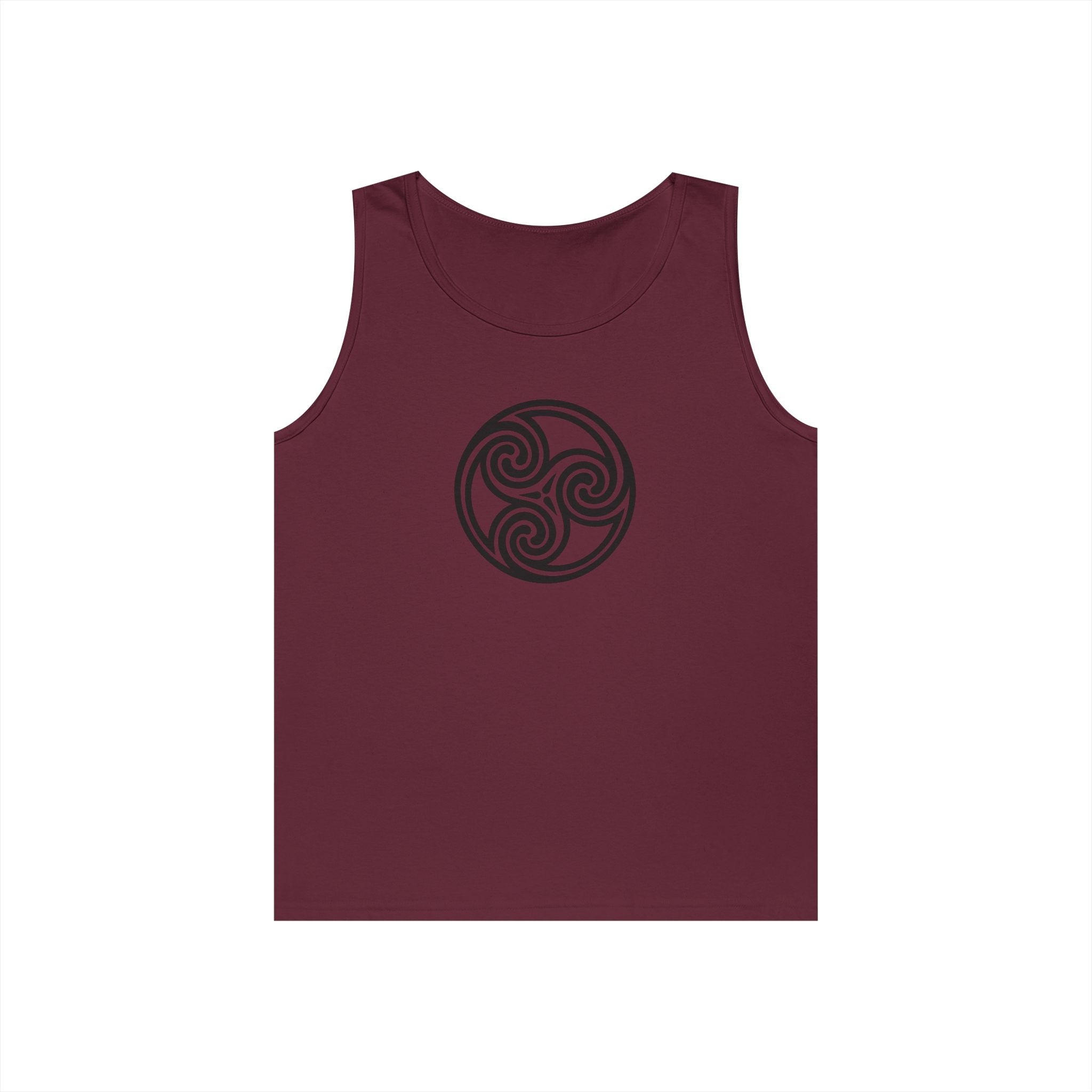 Celtic Spiral Triskele Symbol Black Unisex Tank Top